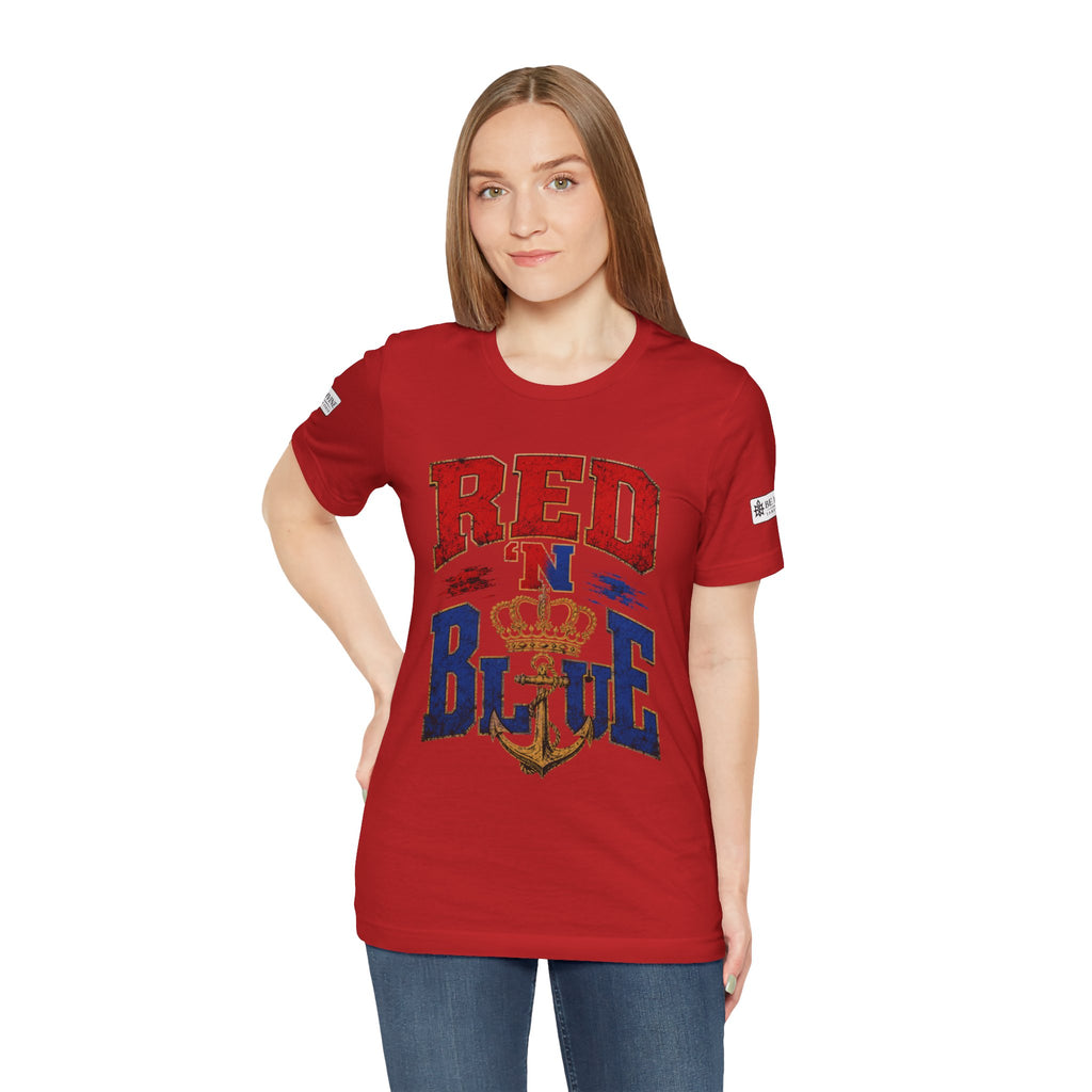 BE DIVINE™ RED 'N BLUE Tee – Crown 'N Anchor Edition