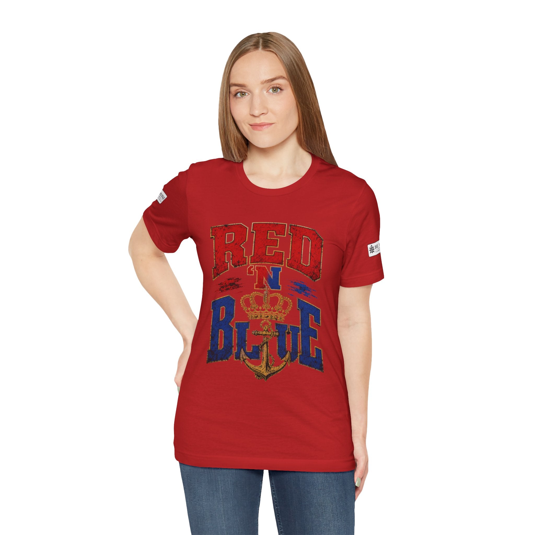 BE DIVINE™ RED 'N BLUE Tee – Crown 'N Anchor Edition