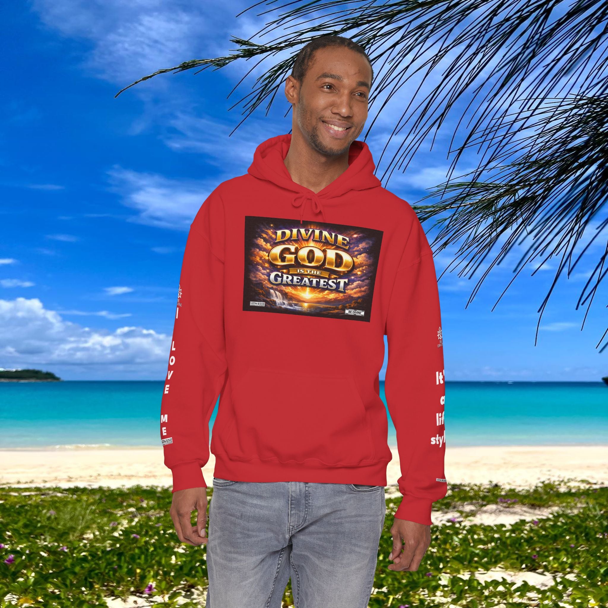 BE DIVINE™ Unisex Heavy Blend Hoodie – Divine God Is the Greatest Faith Statement Sweatshirt