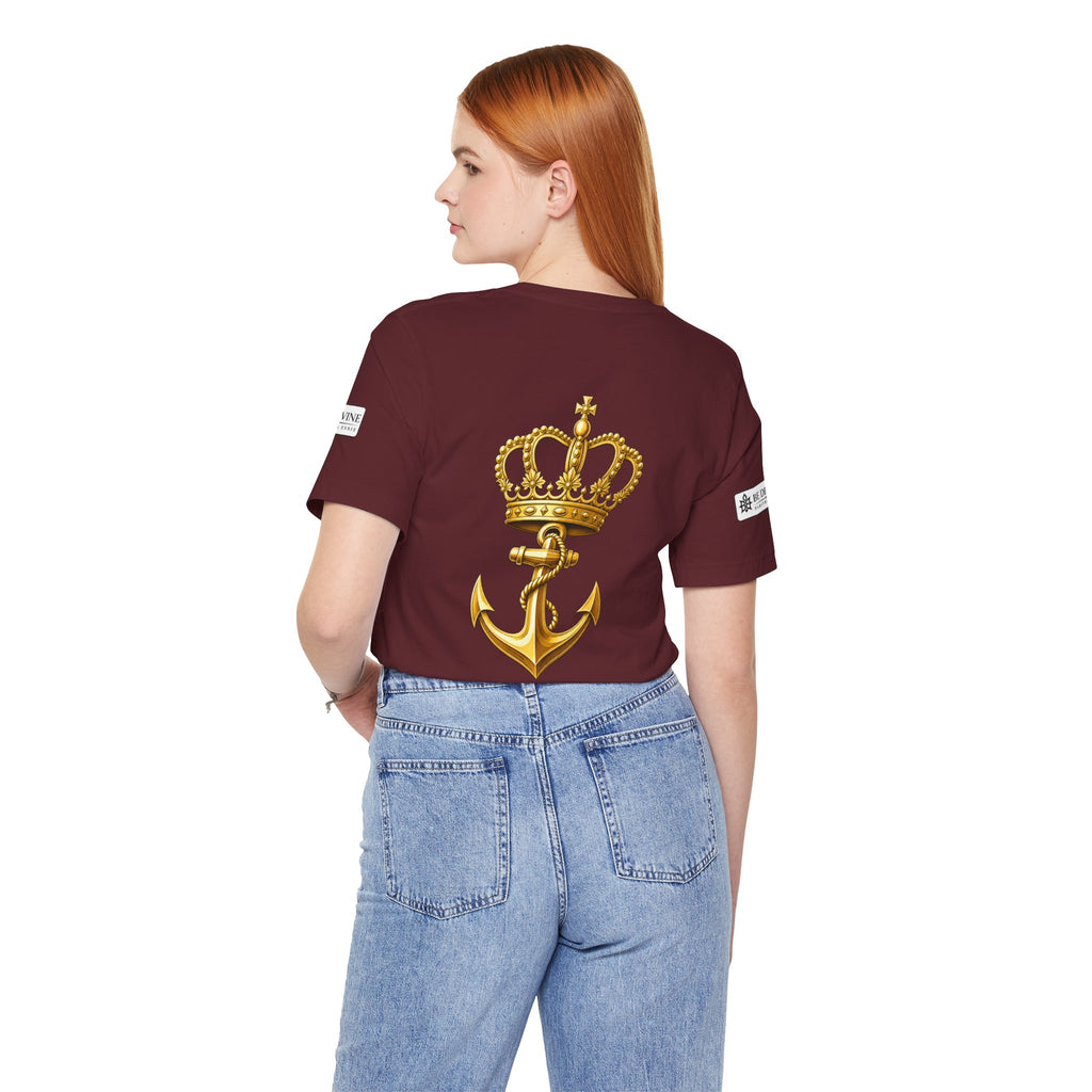 BE DIVINE™ Premium Minimal Crown 'N Anchor Tee – Black & Gold Edition
