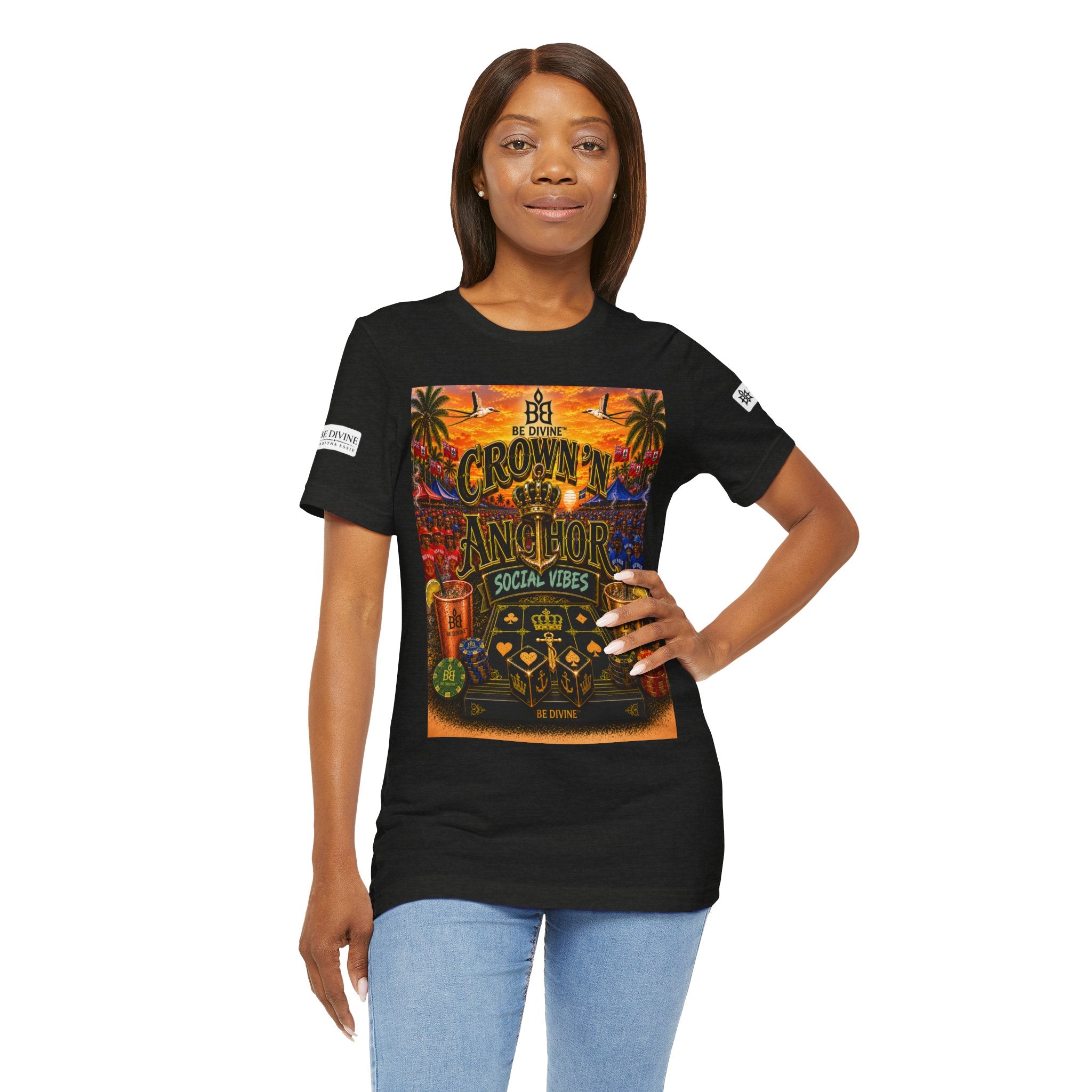 BE DIVINE™ Cup Match Social Vibes Tee – Crown 'N Anchor Edition
