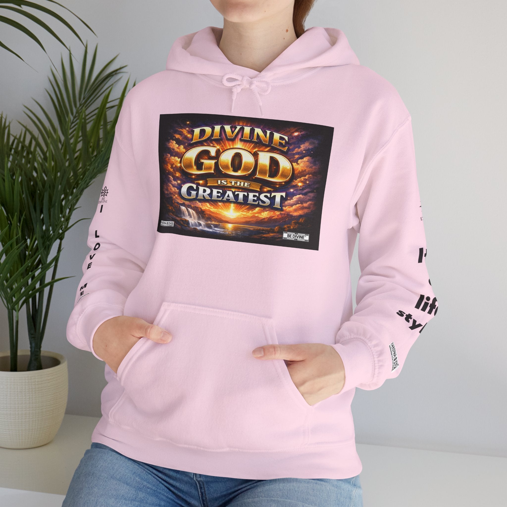 BE DIVINE™ Unisex Heavy Blend Hoodie – Divine God Is the Greatest Faith Statement Sweatshirt
