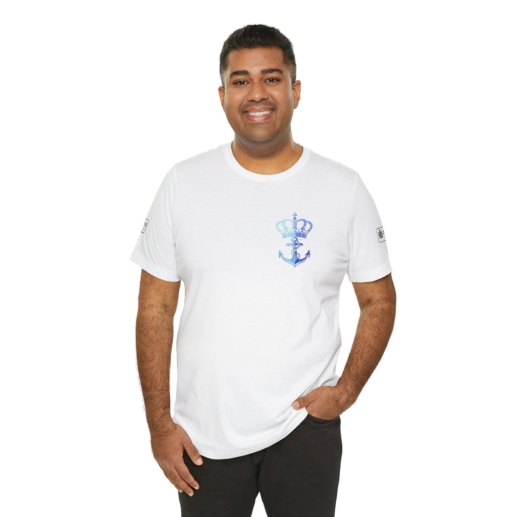 BE DIVINE™ Premium Minimal Crown 'N Anchor Tee – Blue 'N Blue Edition