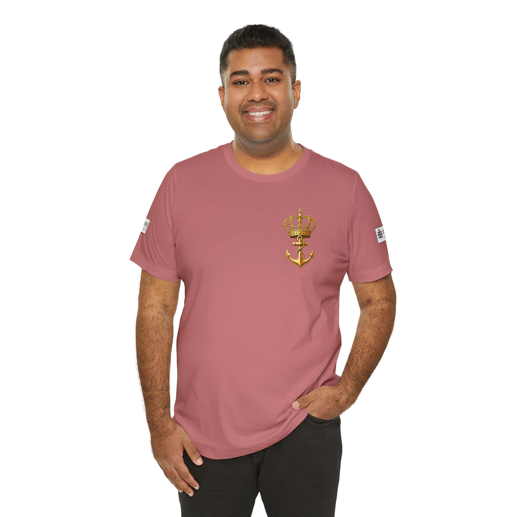 BE DIVINE™ Premium Minimal Crown 'N Anchor Tee – Black & Gold Edition