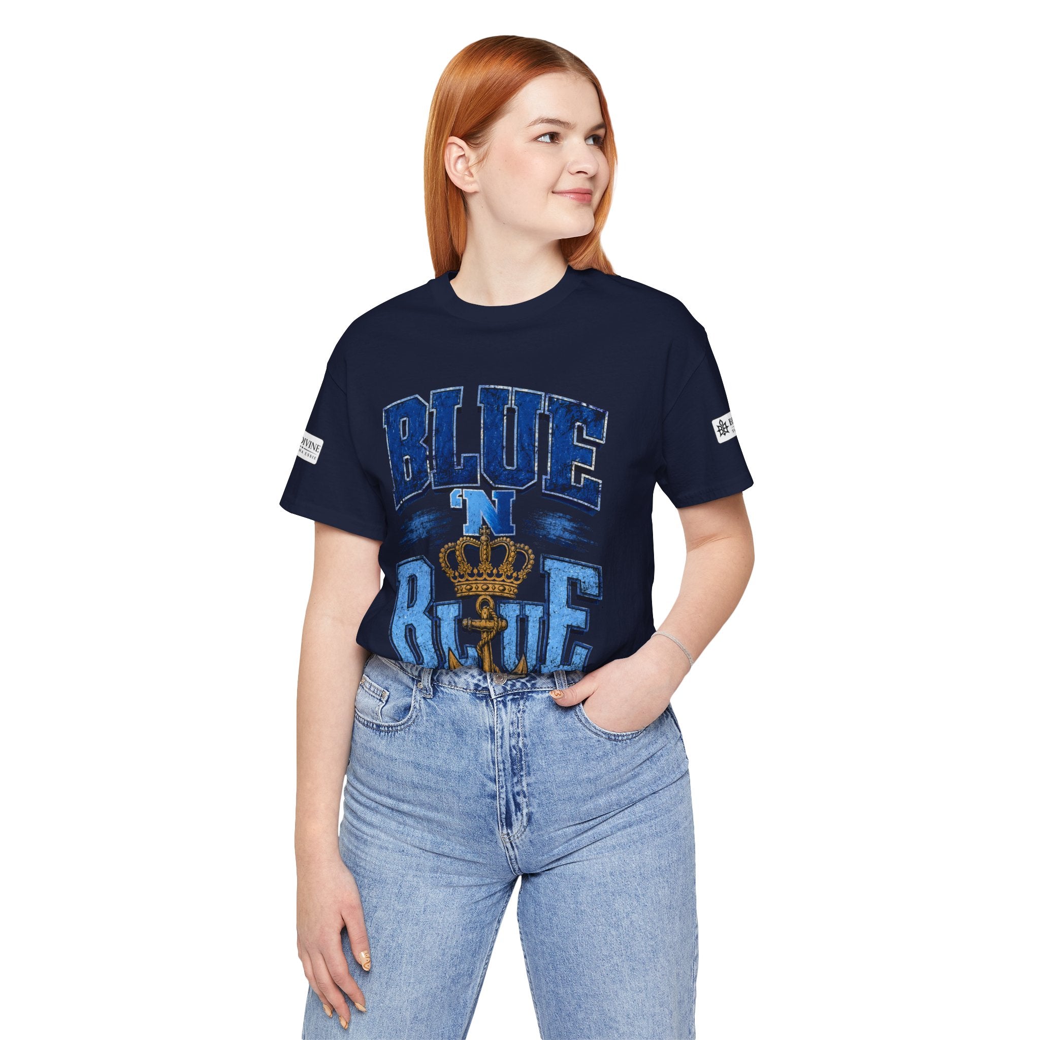 BE DIVINE™ BLUE 'N BLUE T-Shirt – Crown 'N Anchor Edition