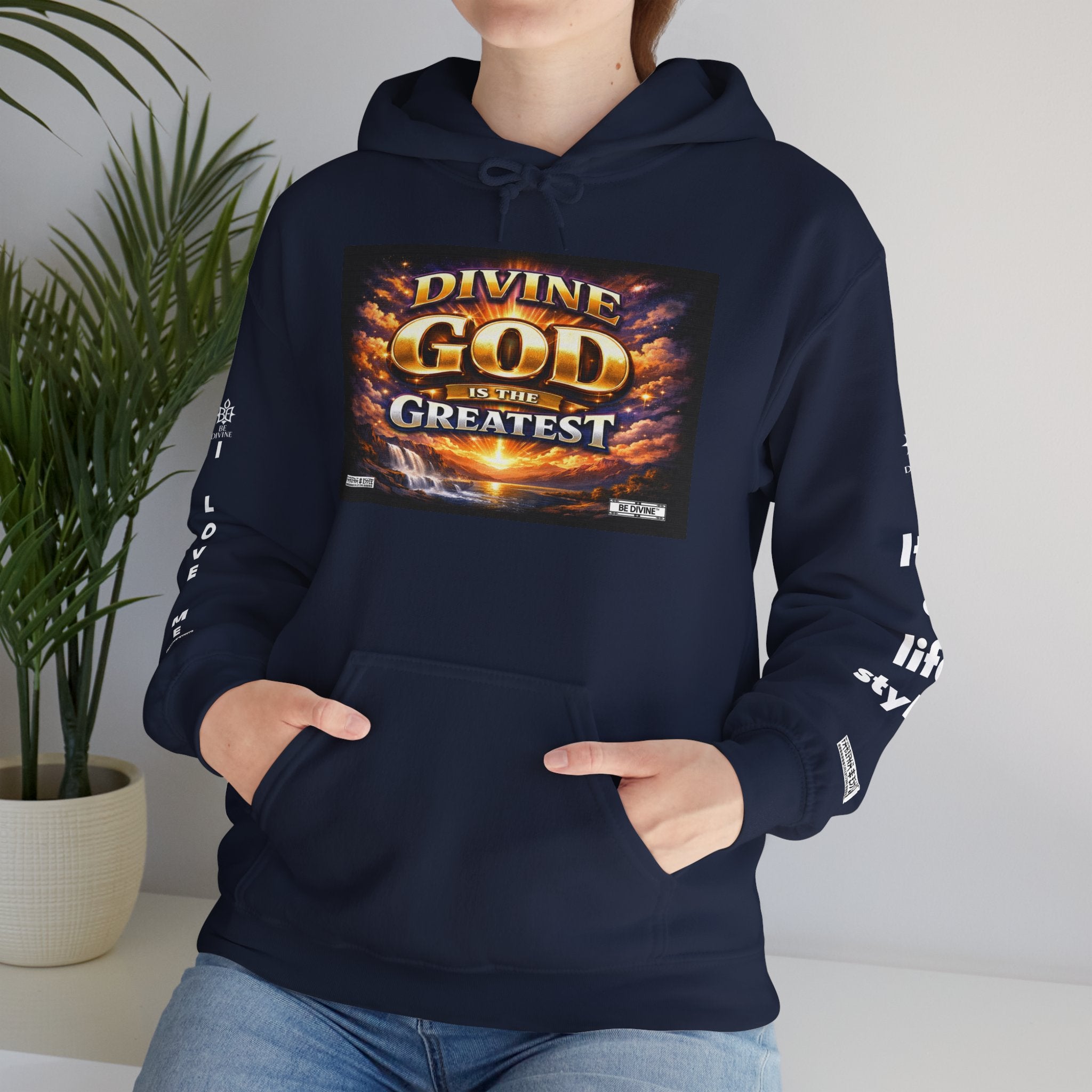 BE DIVINE™ Unisex Heavy Blend Hoodie – Divine God Is the Greatest Faith Statement Sweatshirt