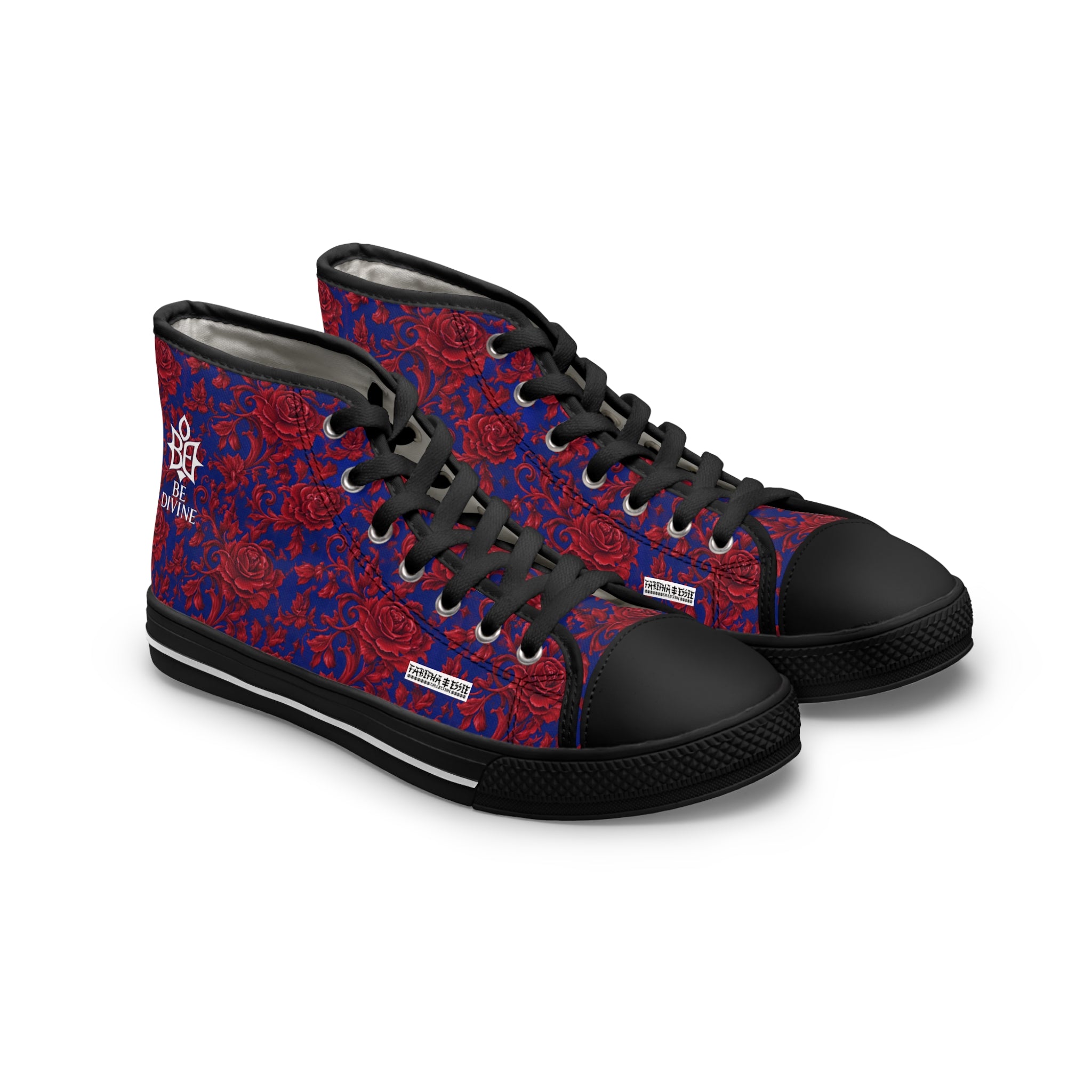 BE DIVINE™ Somerset Red Roses High Top Canvas Sneakers by Tabitha Essie