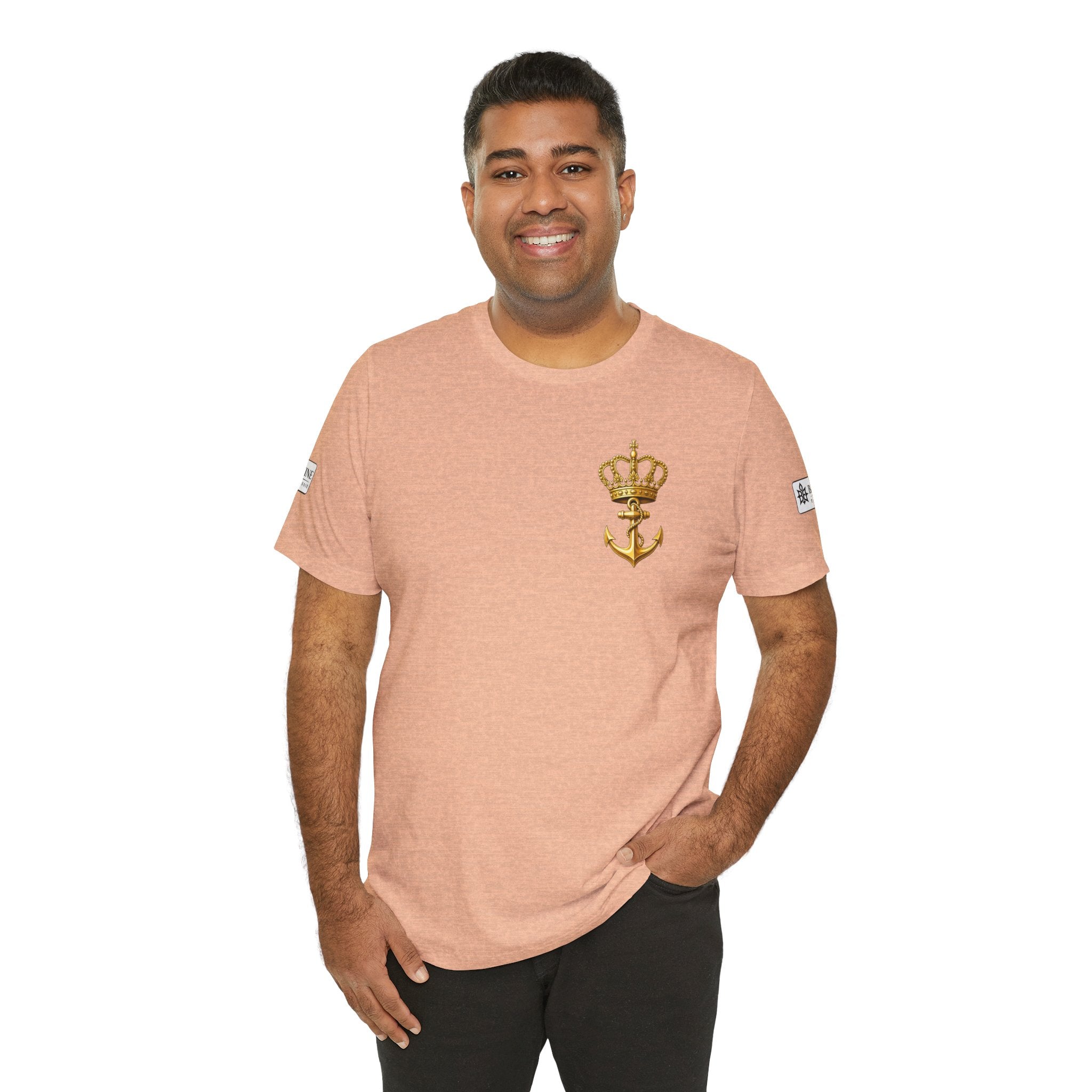 BE DIVINE™ Premium Minimal Crown 'N Anchor Tee – Black & Gold Edition