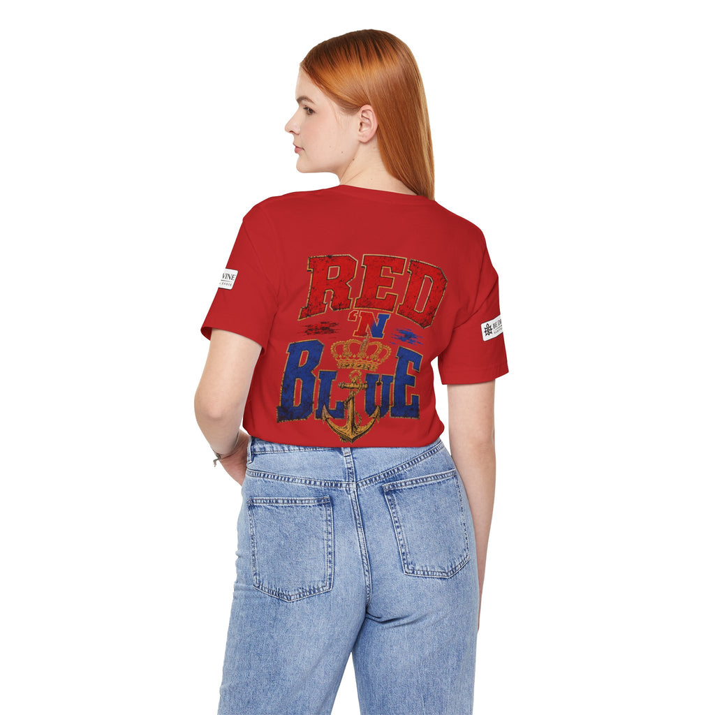 BE DIVINE™ RED 'N BLUE Tee – Crown 'N Anchor Edition