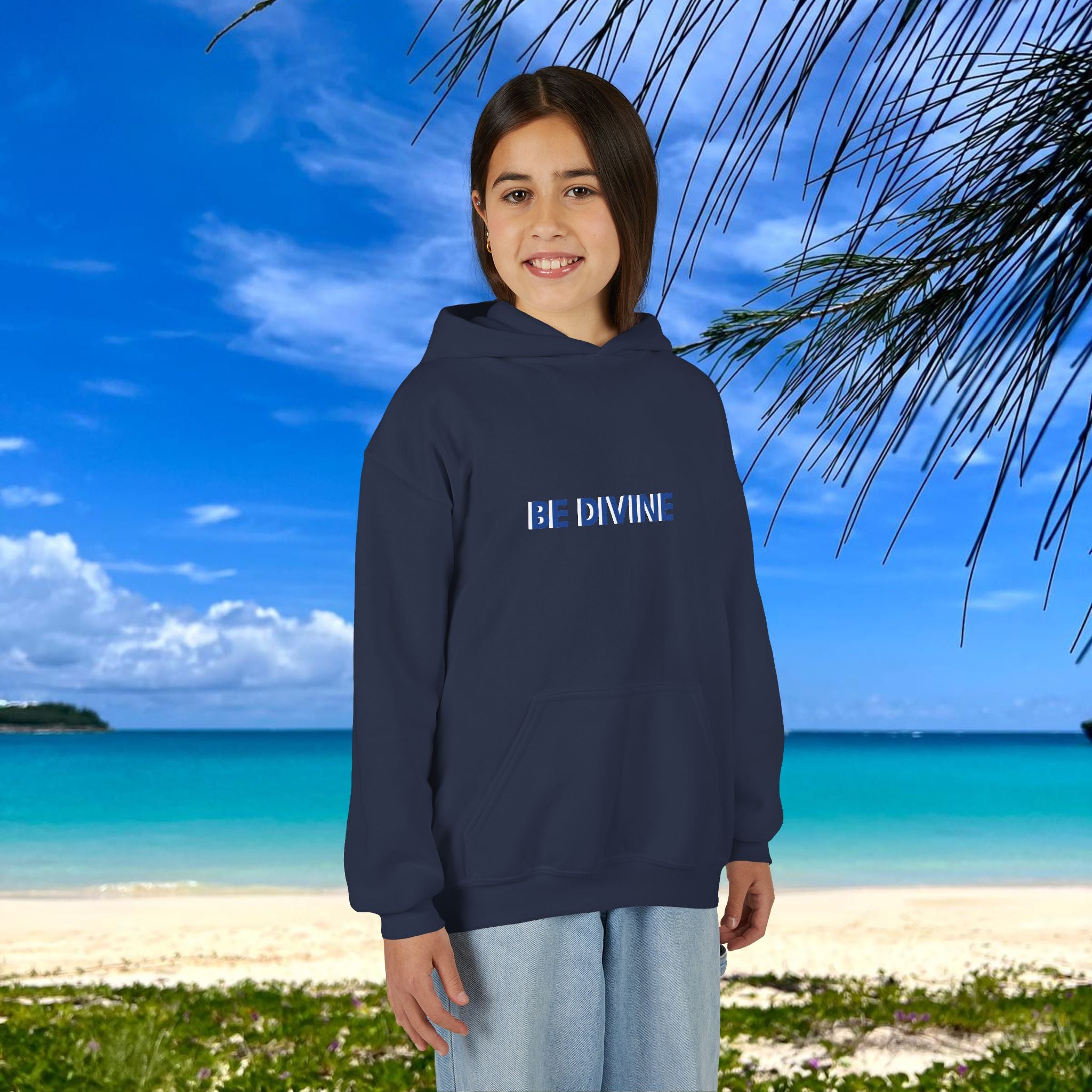BE DIVINE™ Youth Hoodie – Gender Neutral, Soft Cotton, Inspirational Print (Youth S–XL)