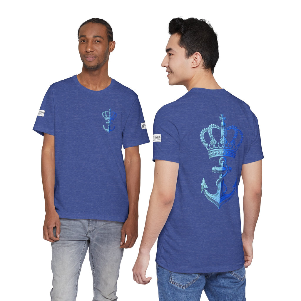 BE DIVINE™ Premium Minimal Crown 'N Anchor Tee – Blue 'N Blue Edition