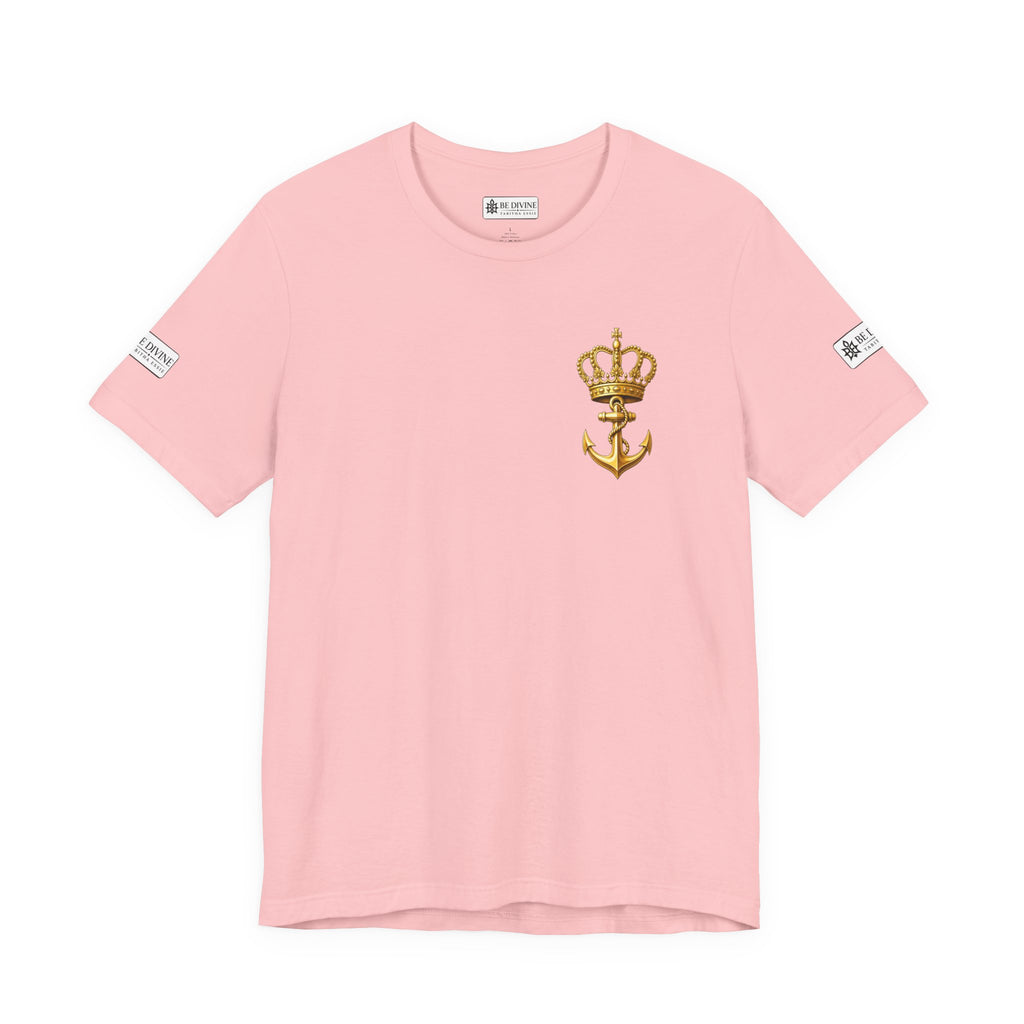 BE DIVINE™ Premium Minimal Crown 'N Anchor Tee – Black & Gold Edition
