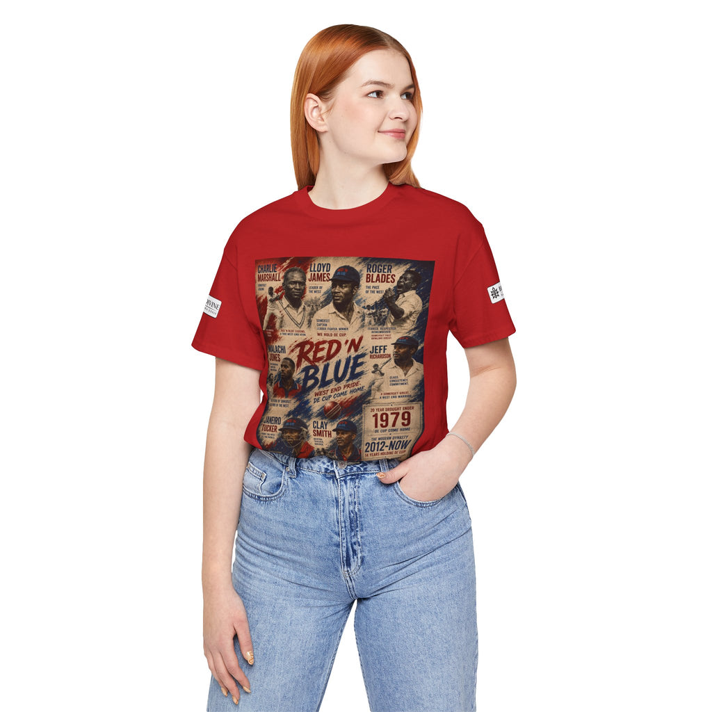 BE DIVINE™ Red ’N Blue Cricket Greats Tee