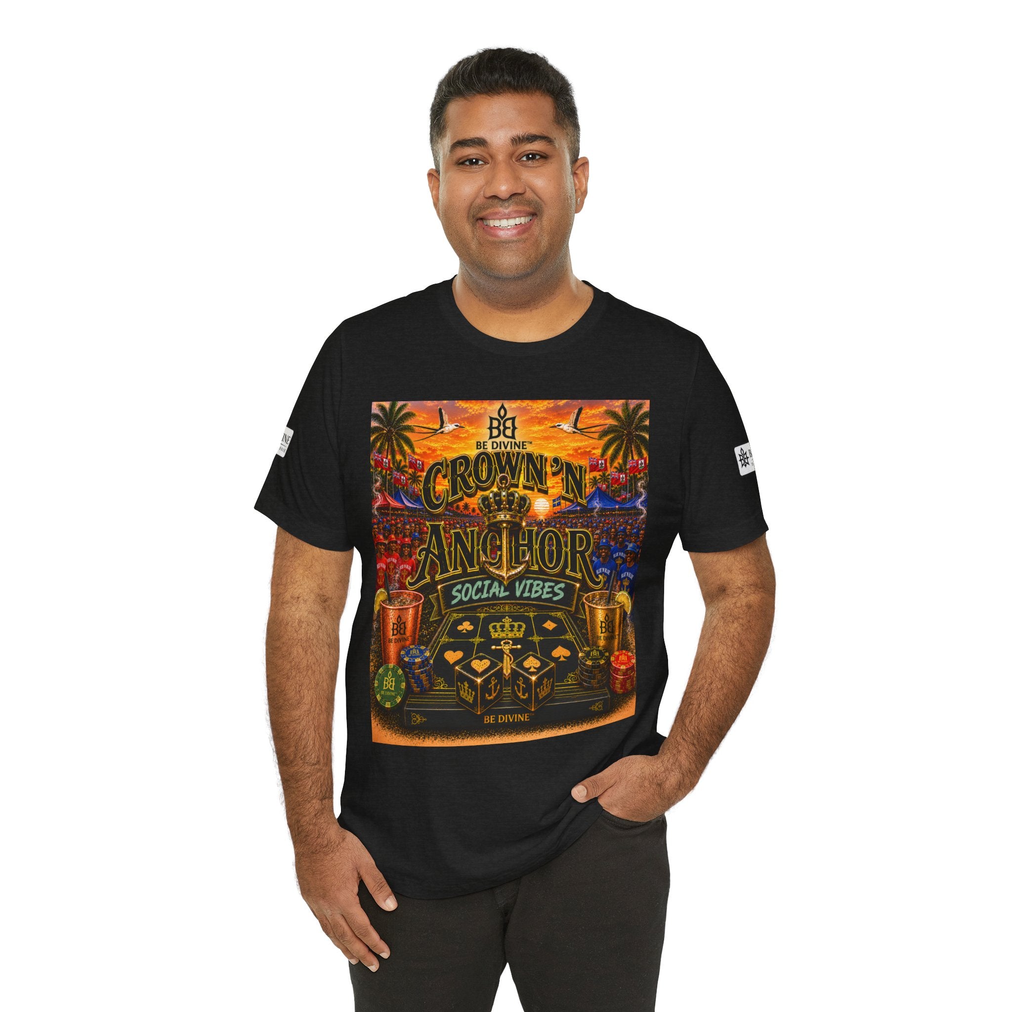 BE DIVINE™ Cup Match Social Vibes Tee – Crown 'N Anchor Edition
