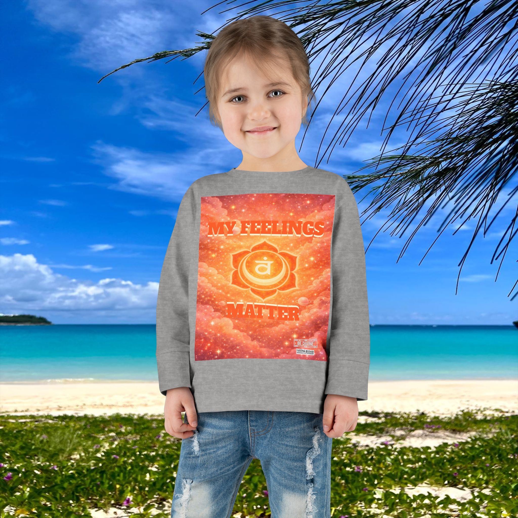 BE DIVINE™ Sacral Chakra Toddler Long Sleeve Tee | Emotional Expression & Creativity Shirt