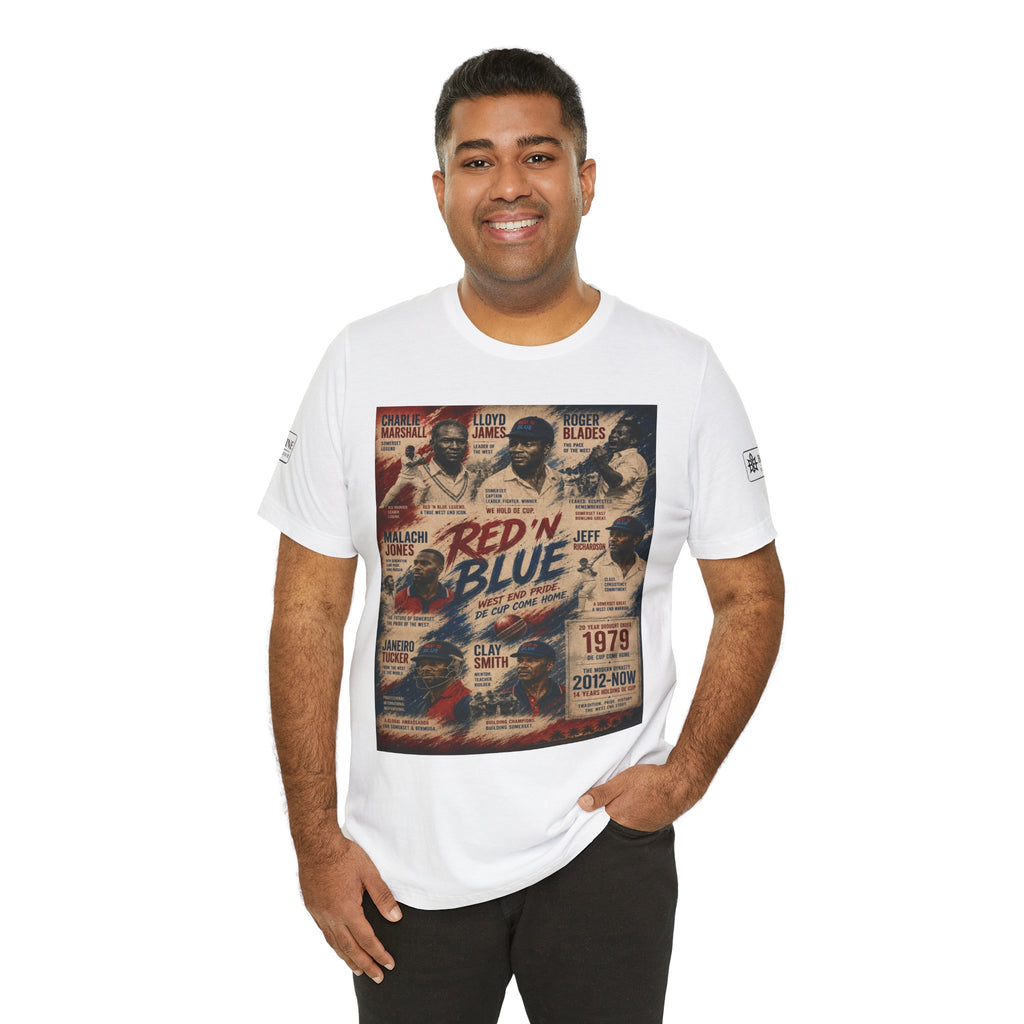 BE DIVINE™ Red ’N Blue Cricket Greats Tee
