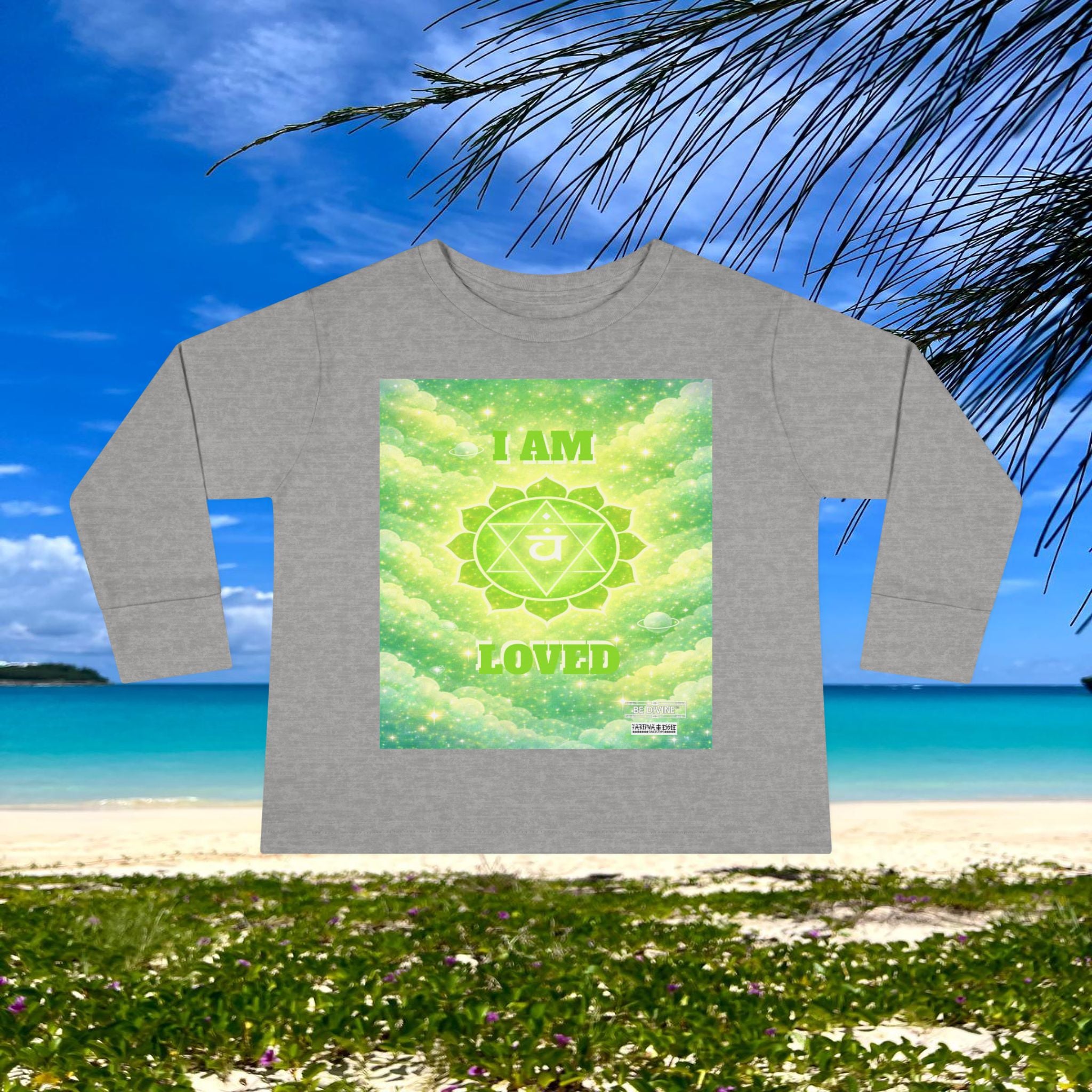 BE DIVINE™ Heart Chakra Toddler Long Sleeve Tee | Love & Compassion Affirmation Shirt