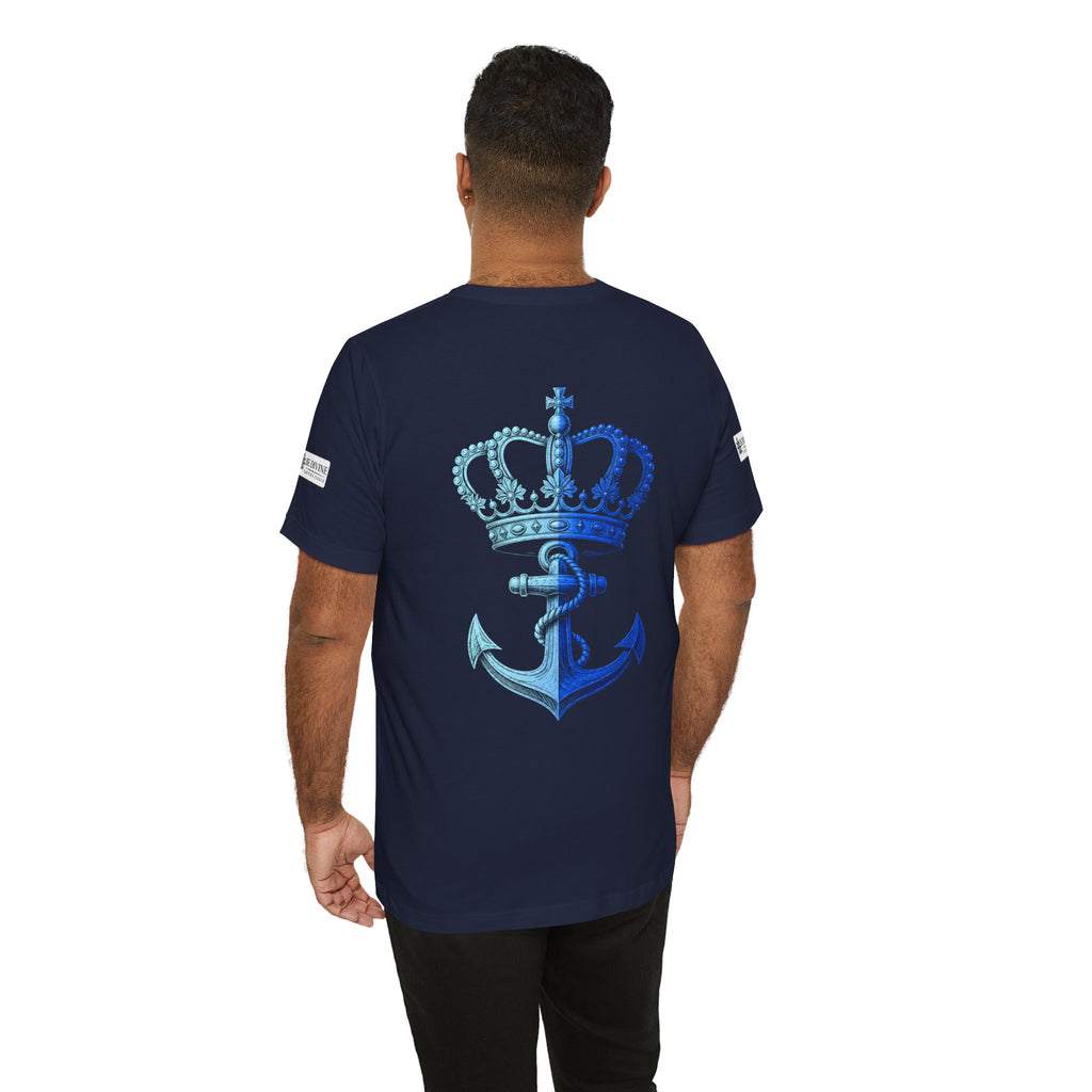 BE DIVINE™ Premium Minimal Crown 'N Anchor Tee – Blue 'N Blue Edition