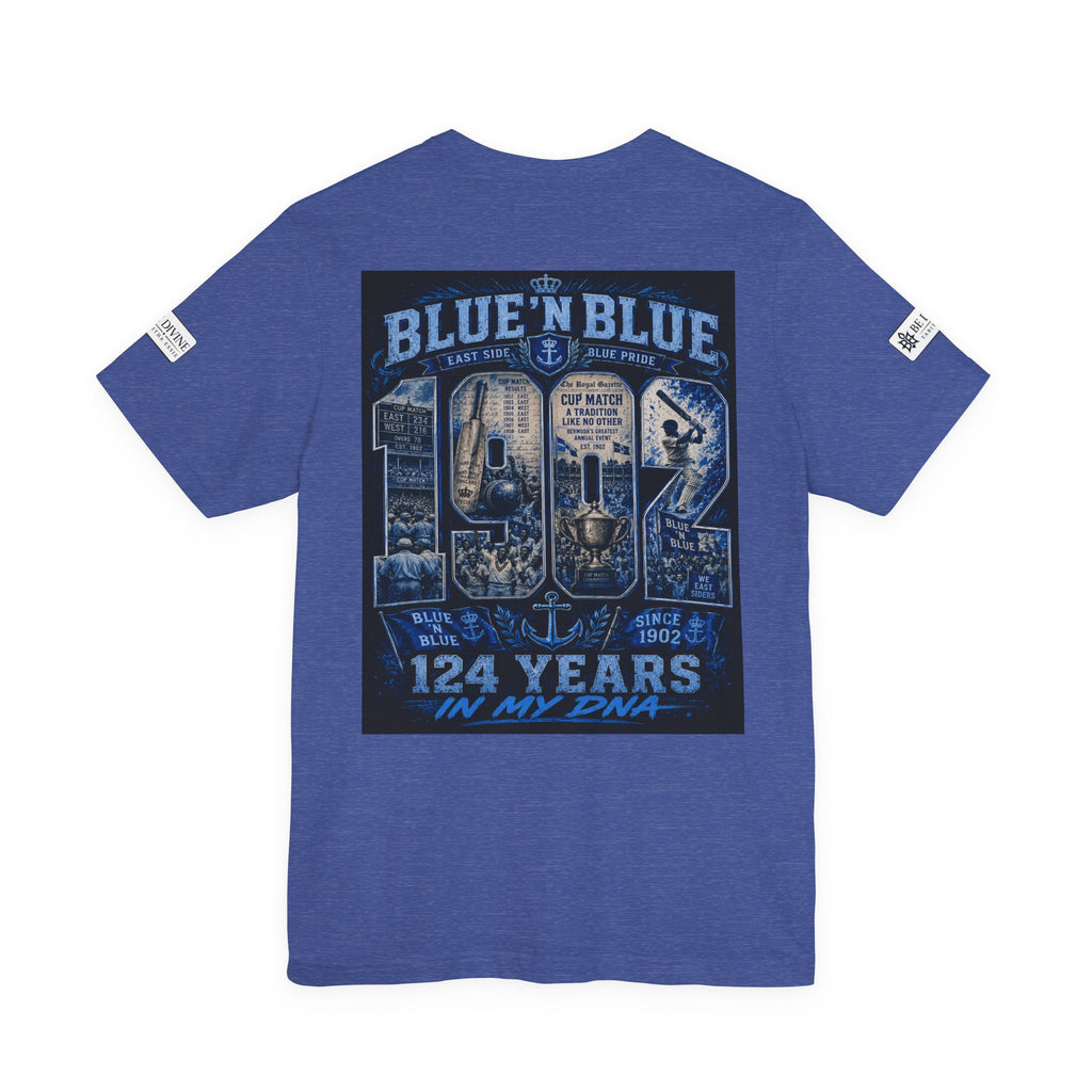BE DIVINE™ Blue 'N Blue Cricket Greats Heritage Tee – Front & Back Collector Edition