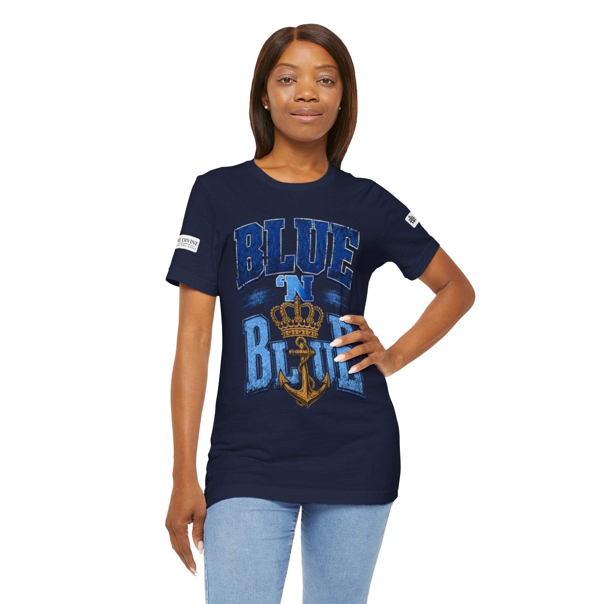 BE DIVINE™ BLUE 'N BLUE T-Shirt – Crown 'N Anchor Edition