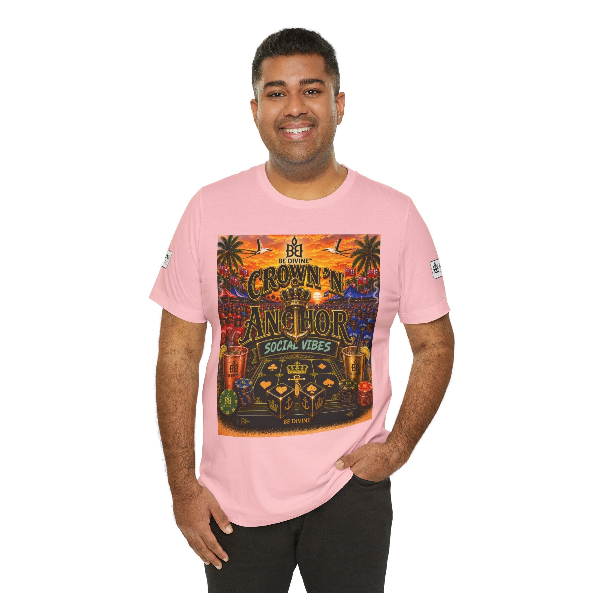 BE DIVINE™ Cup Match Social Vibes Tee – Crown 'N Anchor Edition