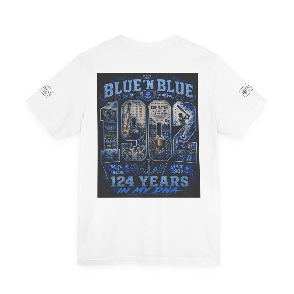BE DIVINE™ Blue 'N Blue Cricket Greats Heritage Tee – Front & Back Collector Edition
