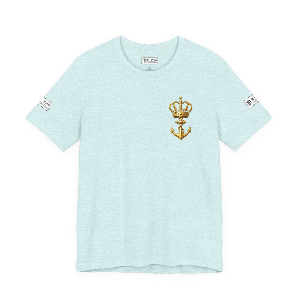 BE DIVINE™ Premium Minimal Crown 'N Anchor Tee – Black & Gold Edition