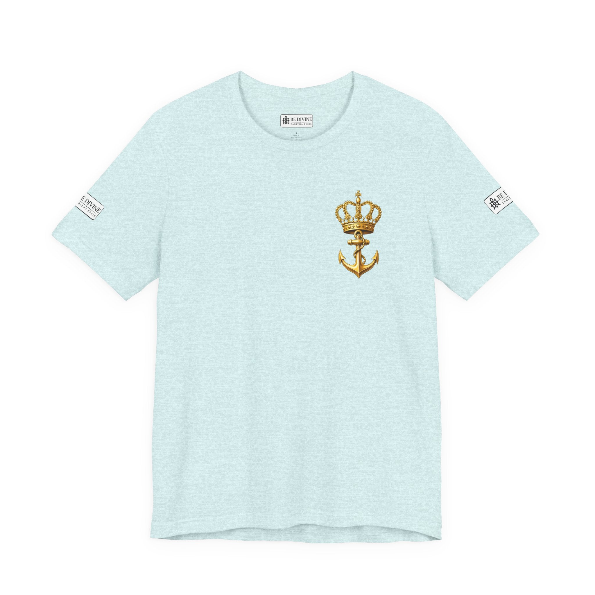 BE DIVINE™ Premium Minimal Crown 'N Anchor Tee – Black & Gold Edition