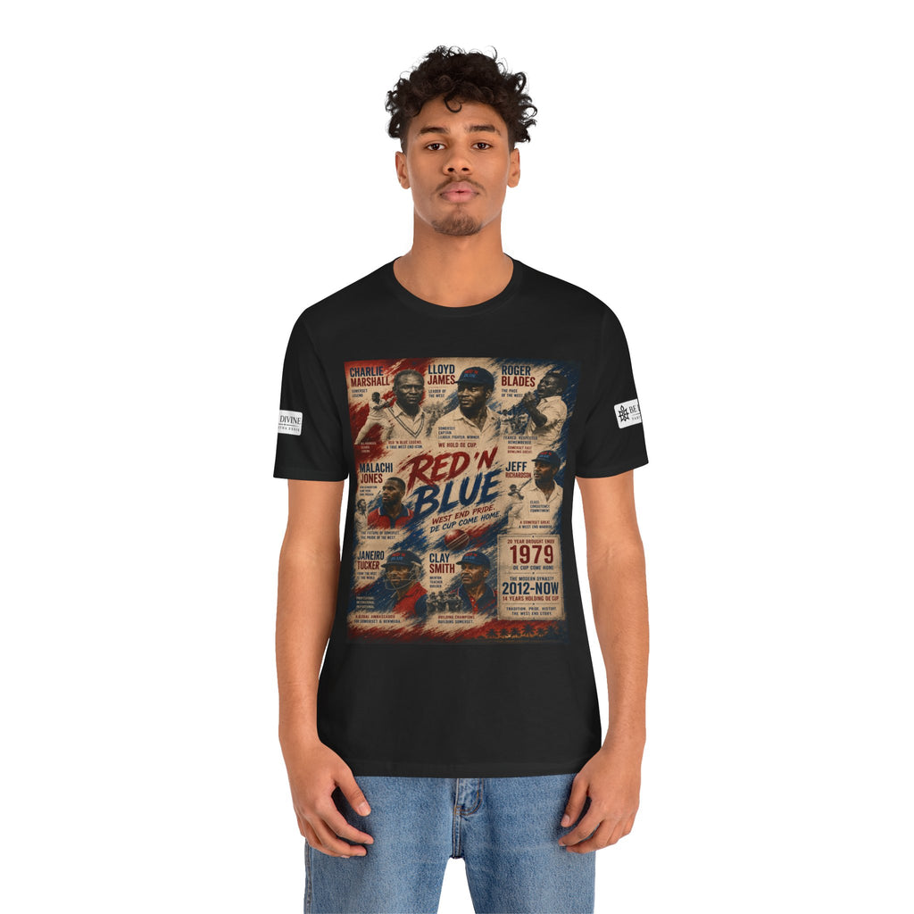 BE DIVINE™ Red ’N Blue Cricket Greats Tee