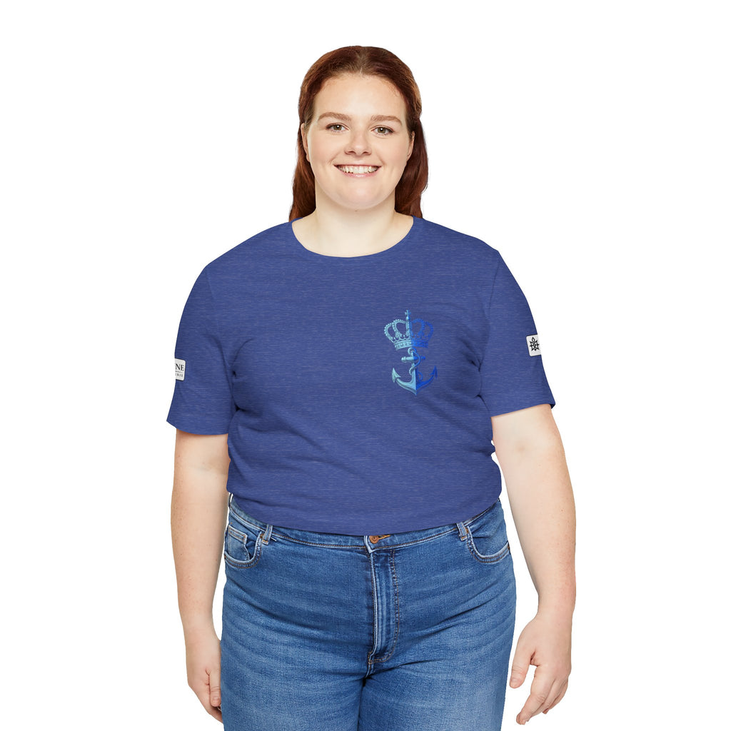 BE DIVINE™ Premium Minimal Crown 'N Anchor Tee – Blue 'N Blue Edition
