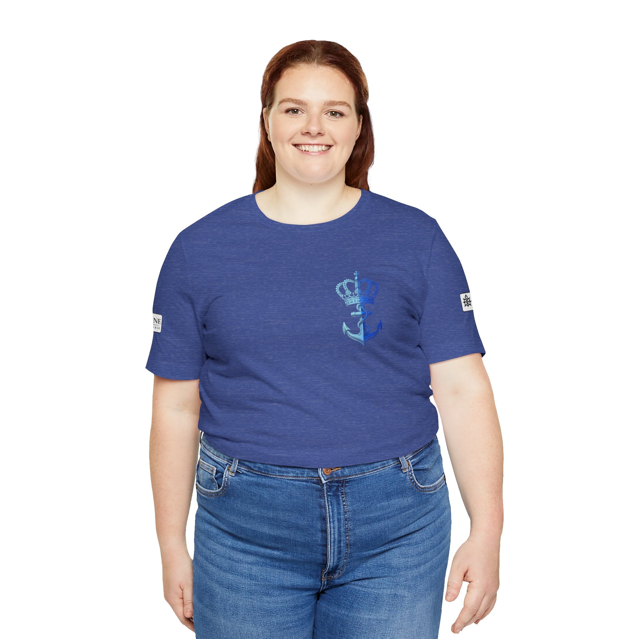 BE DIVINE™ Premium Minimal Crown 'N Anchor Tee – Blue 'N Blue Edition