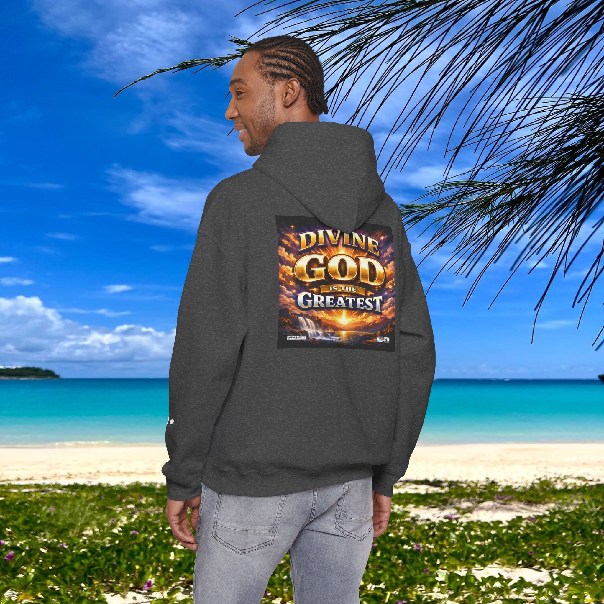 BE DIVINE™ Unisex Heavy Blend Hoodie – Divine God Is the Greatest Faith Statement Sweatshirt