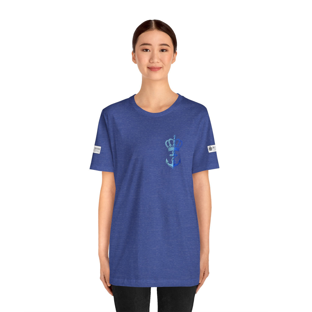 BE DIVINE™ Premium Minimal Crown 'N Anchor Tee – Blue 'N Blue Edition
