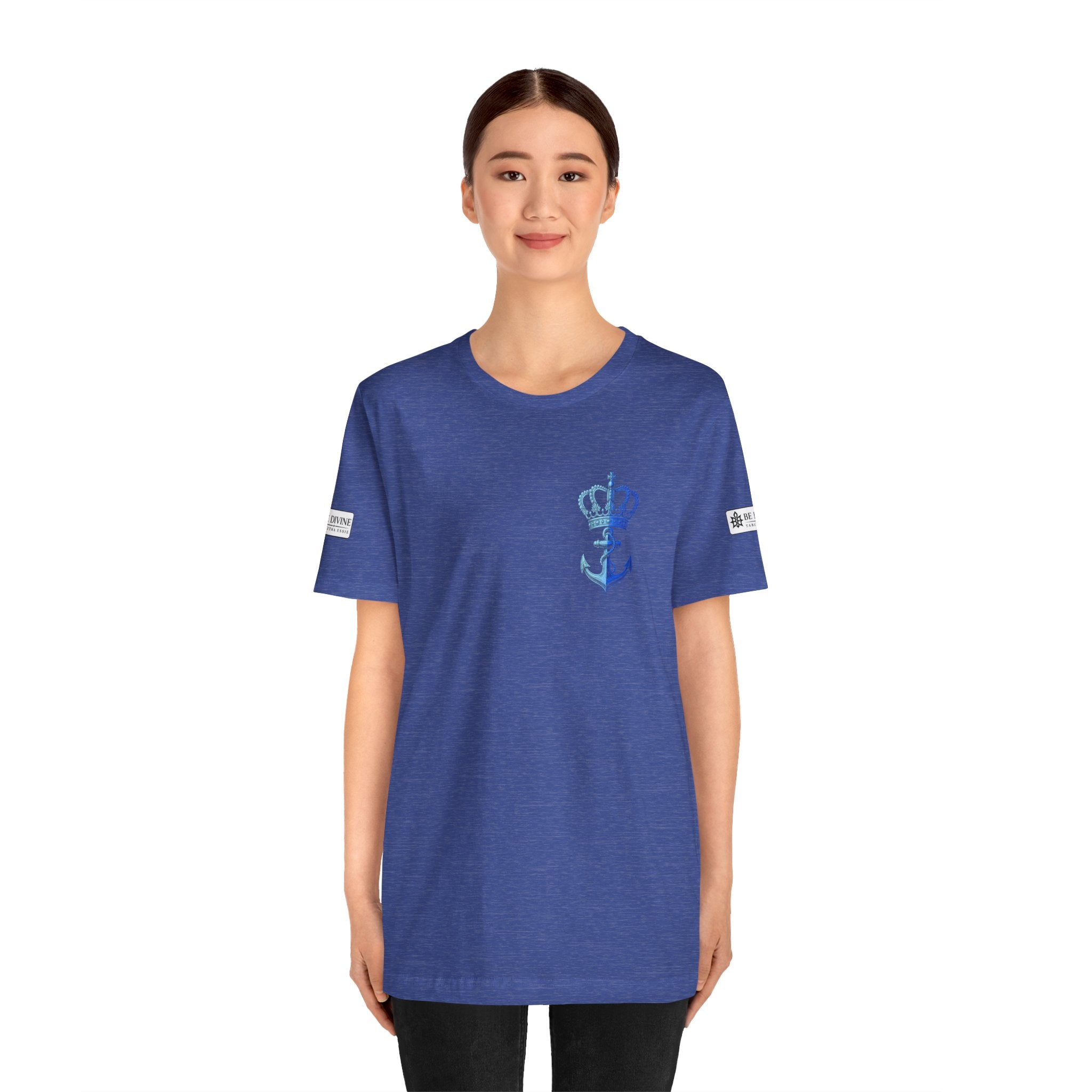 BE DIVINE™ Premium Minimal Crown 'N Anchor Tee – Blue 'N Blue Edition