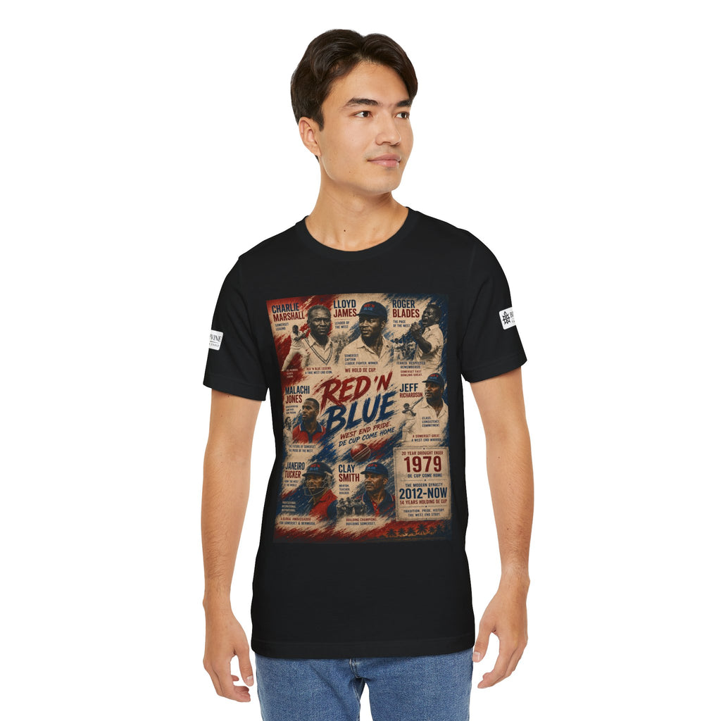 BE DIVINE™ Red ’N Blue Cricket Greats Tee