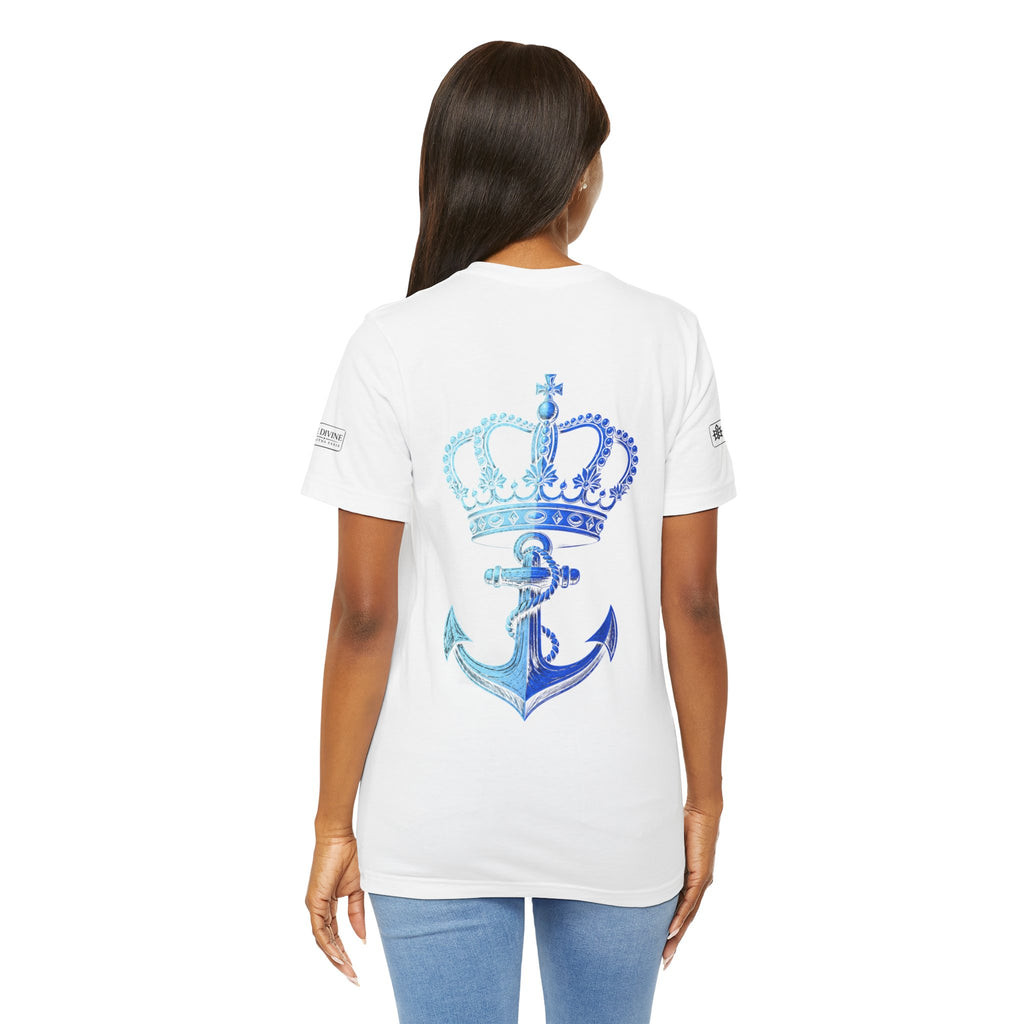 BE DIVINE™ Premium Minimal Crown 'N Anchor Tee – Blue 'N Blue Edition