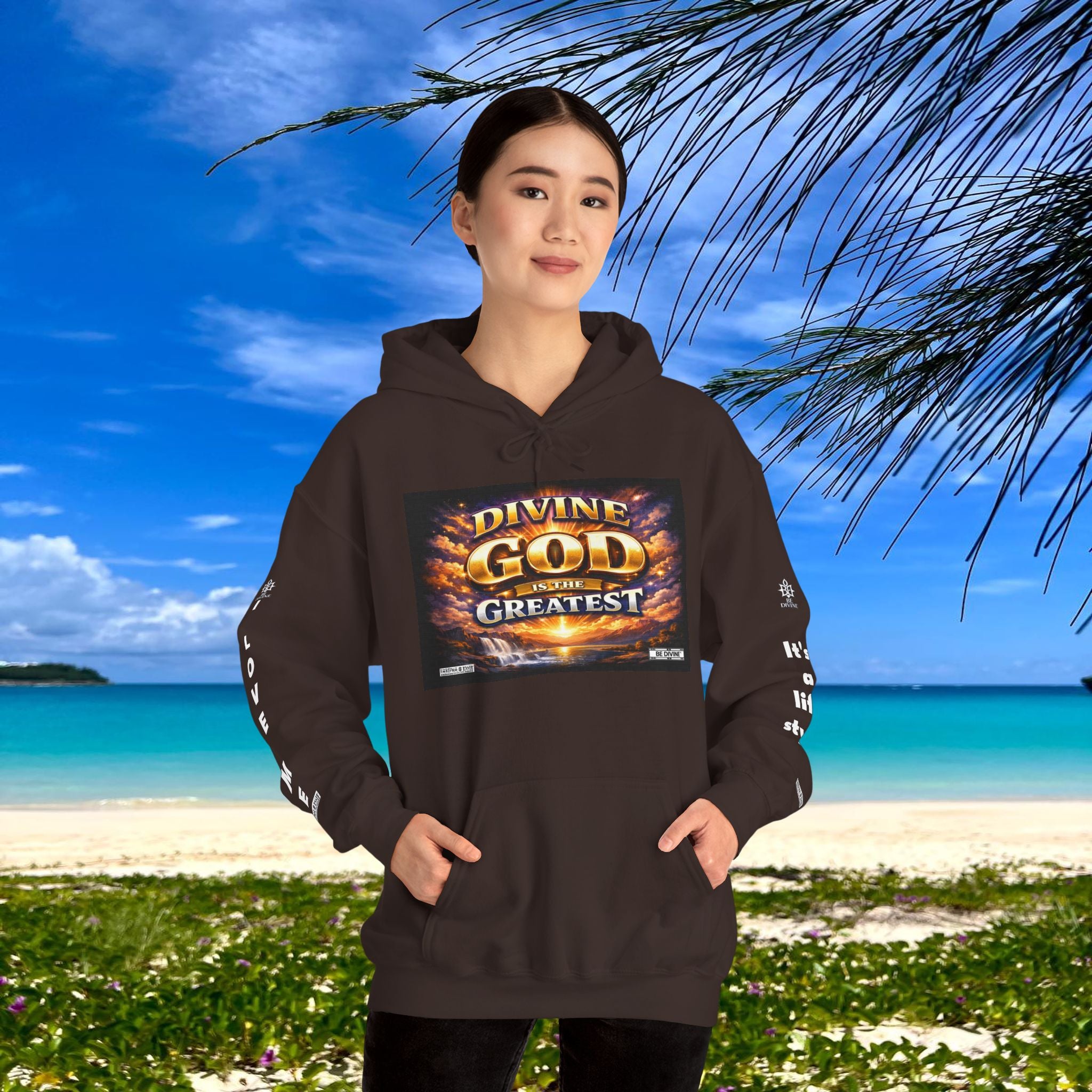 BE DIVINE™ Unisex Heavy Blend Hoodie – Divine God Is the Greatest Faith Statement Sweatshirt