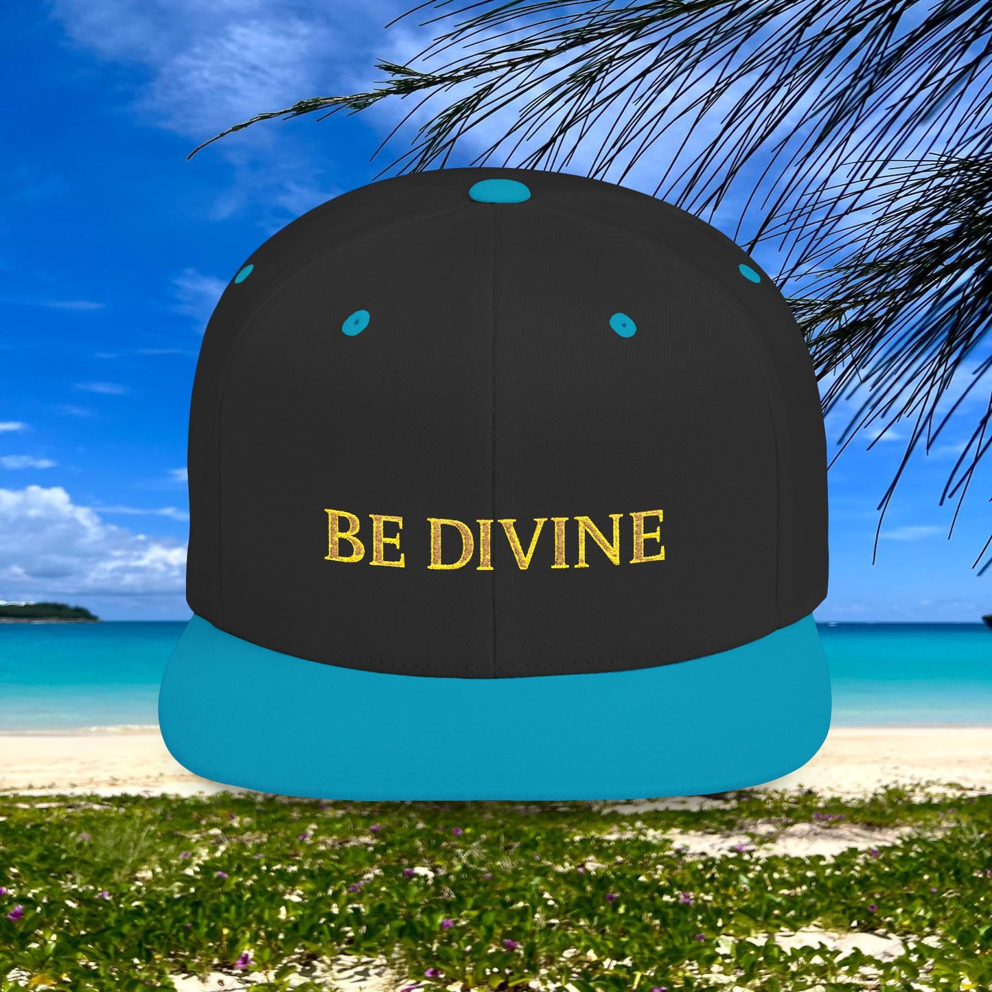 BE DIVINE™ Premium Snapback Cap – Embroidered Gold