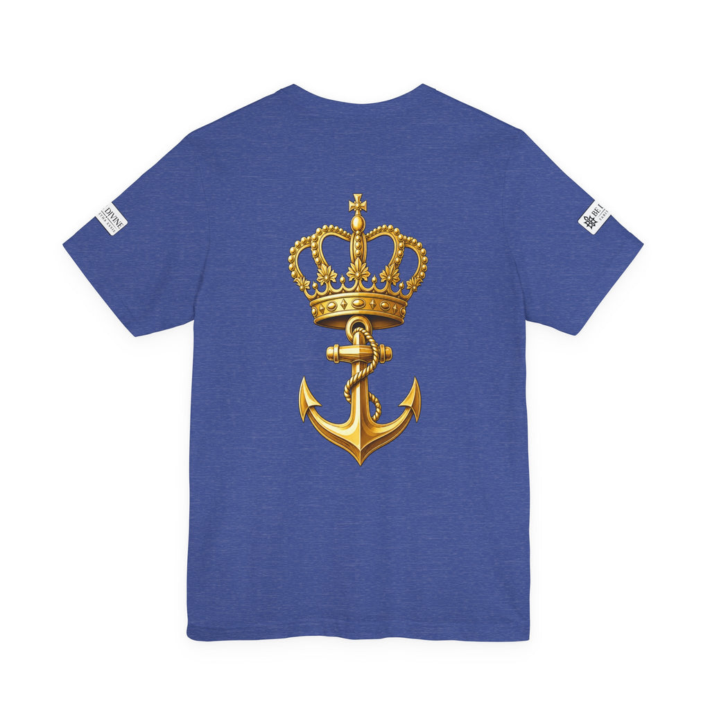 BE DIVINE™ Premium Minimal Crown 'N Anchor Tee – Black & Gold Edition