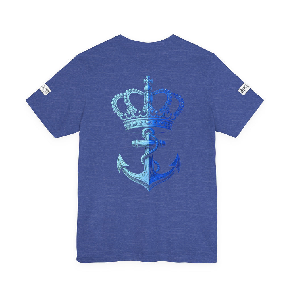 BE DIVINE™ Premium Minimal Crown 'N Anchor Tee – Blue 'N Blue Edition