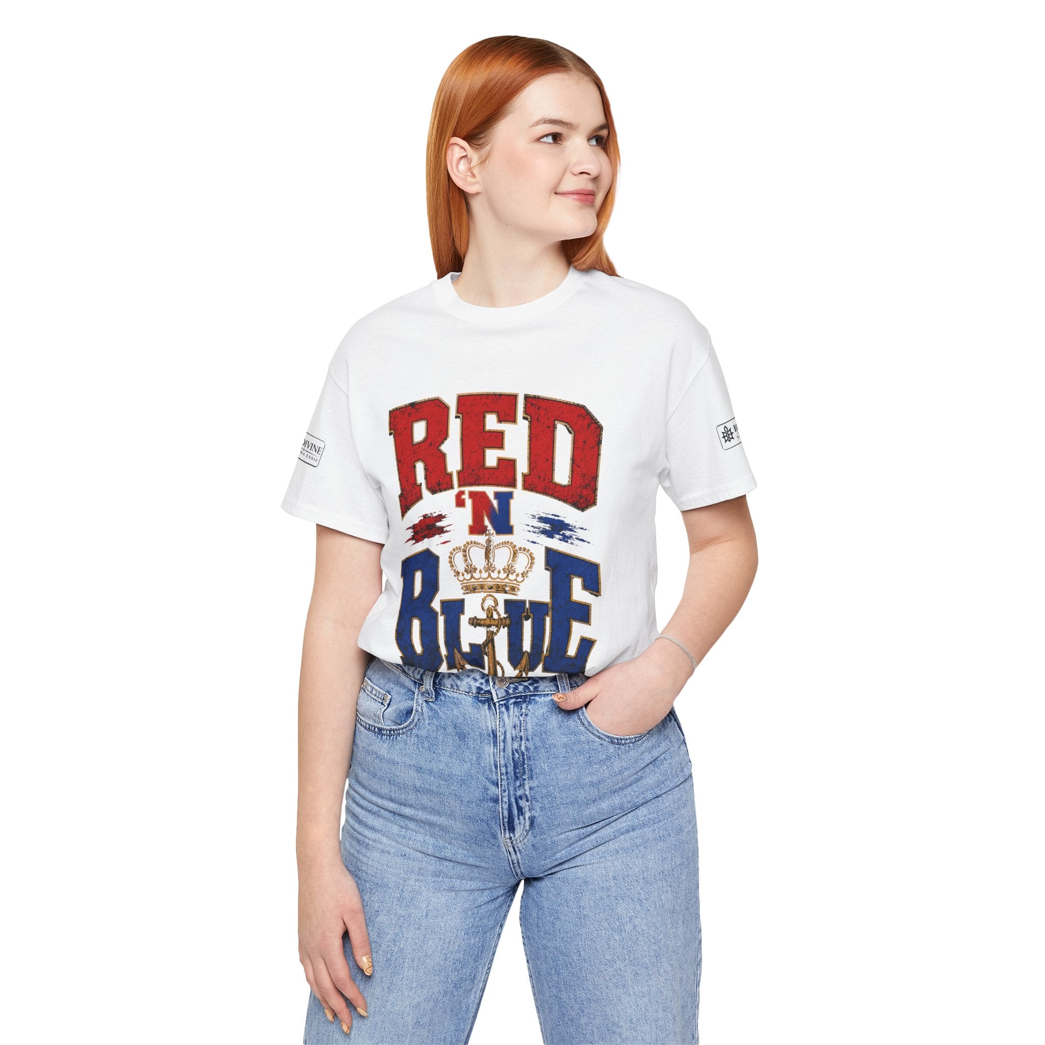 BE DIVINE™ RED 'N BLUE Tee – Crown 'N Anchor Edition