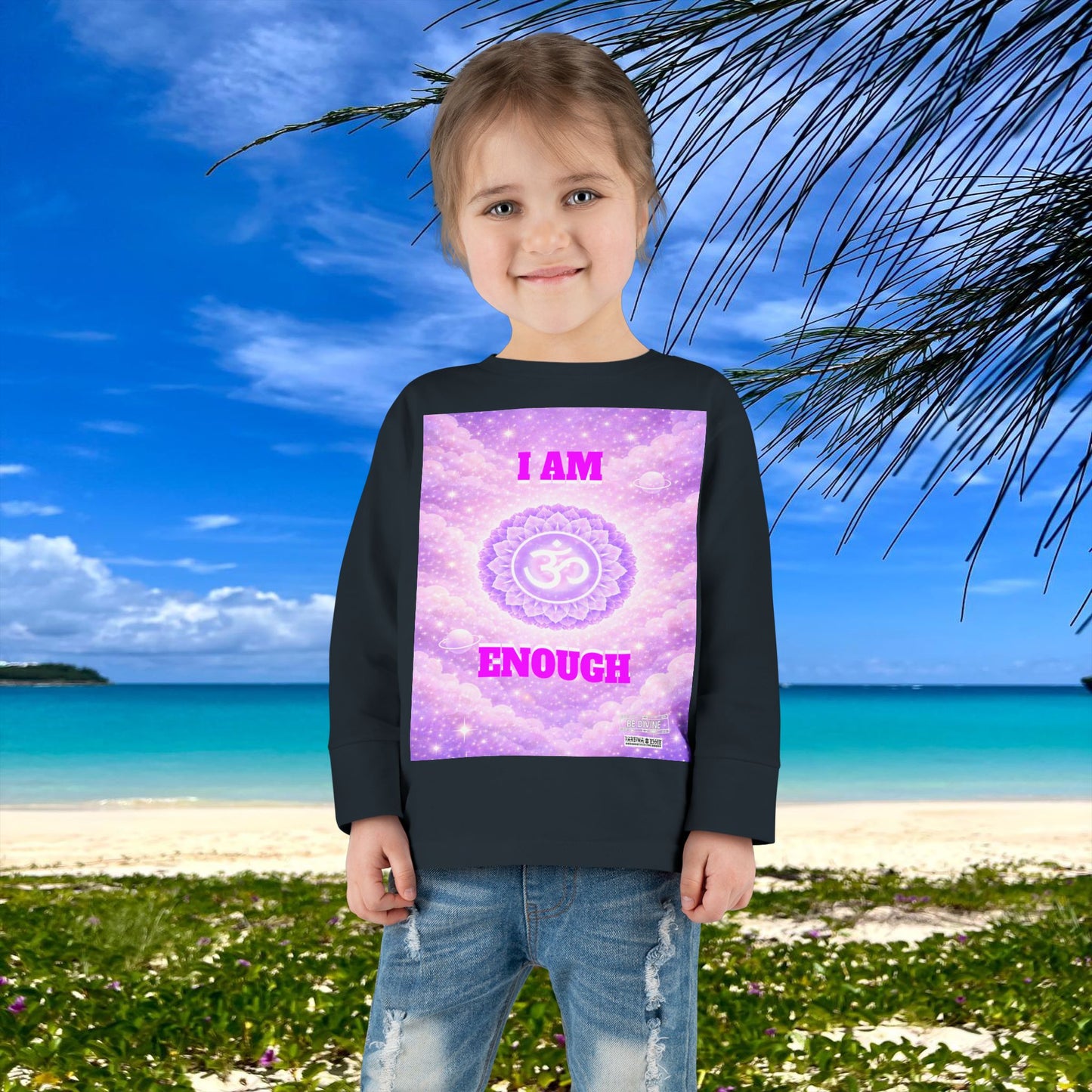 BE DIVINE™ Crown Chakra Toddler Long Sleeve Tee | Worthiness & Inner Peace Shirt