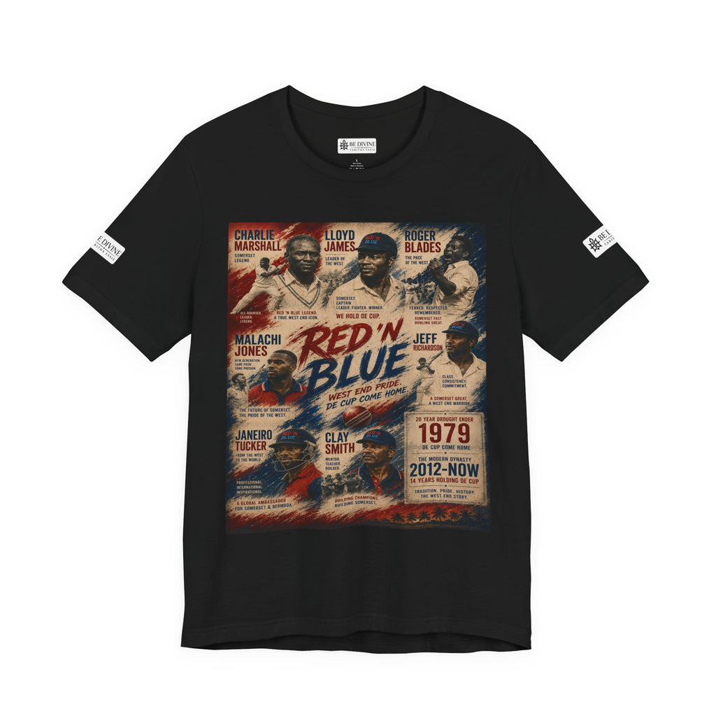 BE DIVINE™ Red ’N Blue Cricket Greats Tee