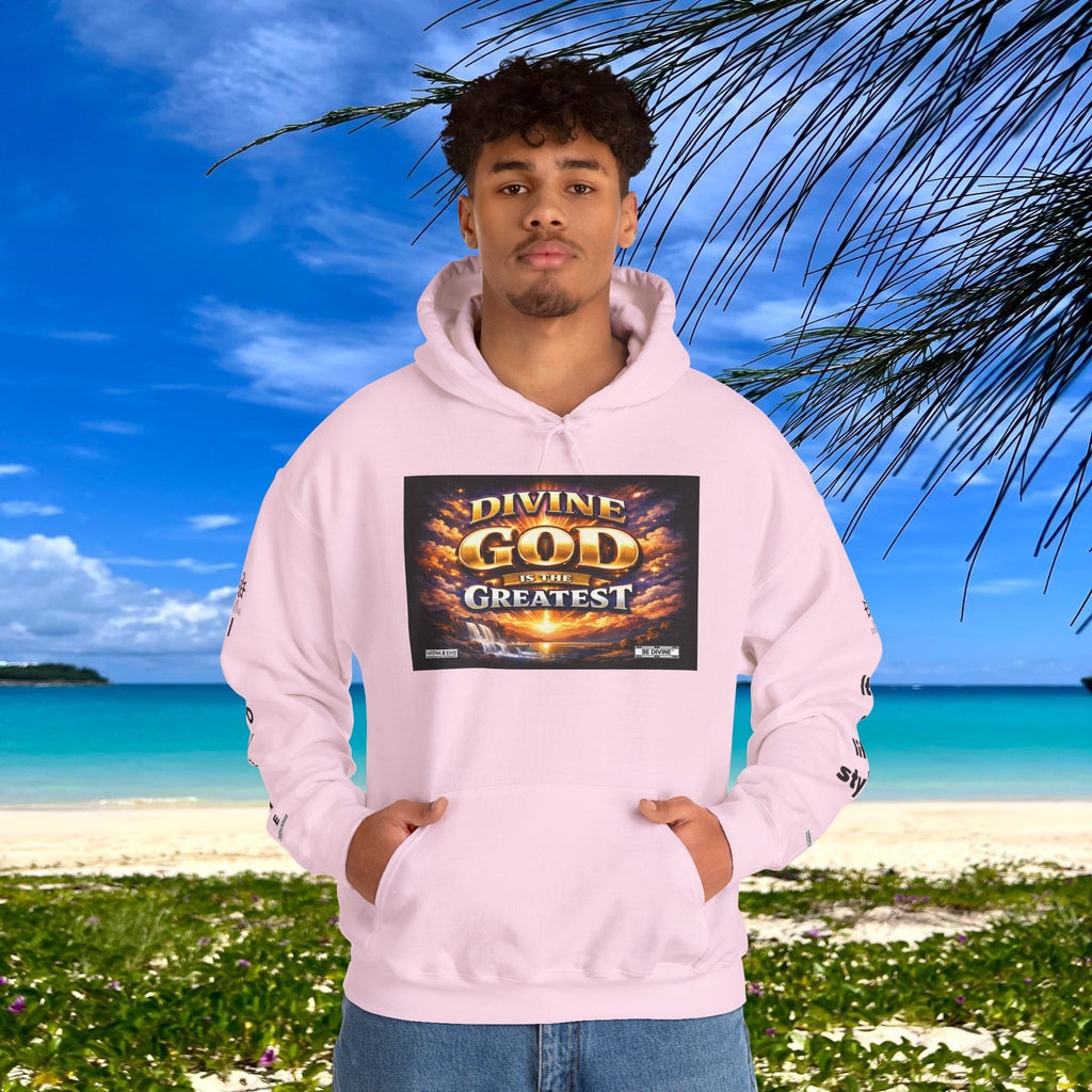 BE DIVINE™ Unisex Heavy Blend Hoodie – Divine God Is the Greatest Faith Statement Sweatshirt