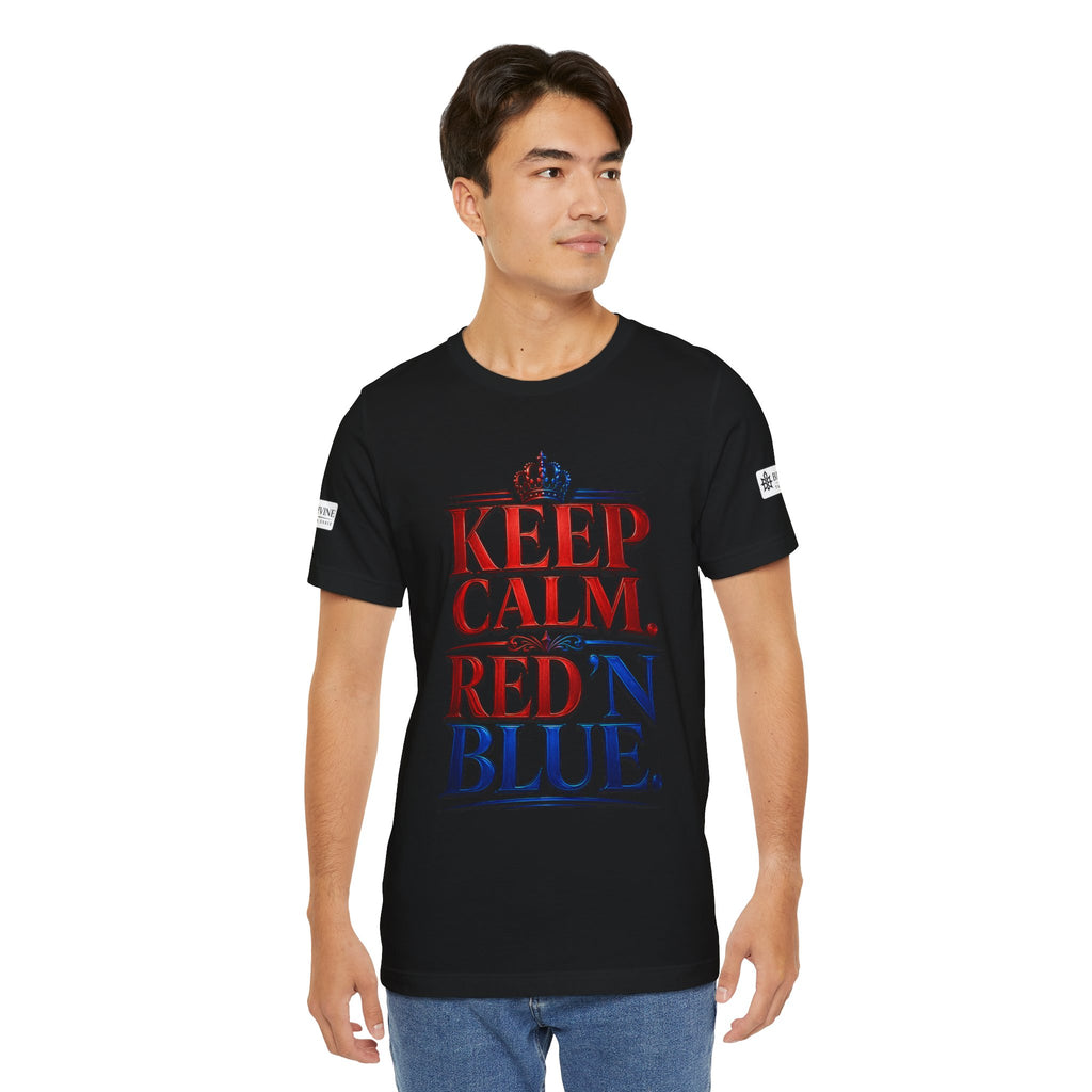 BE DIVINE™ Keep Calm. Red ’N Blue. Tee