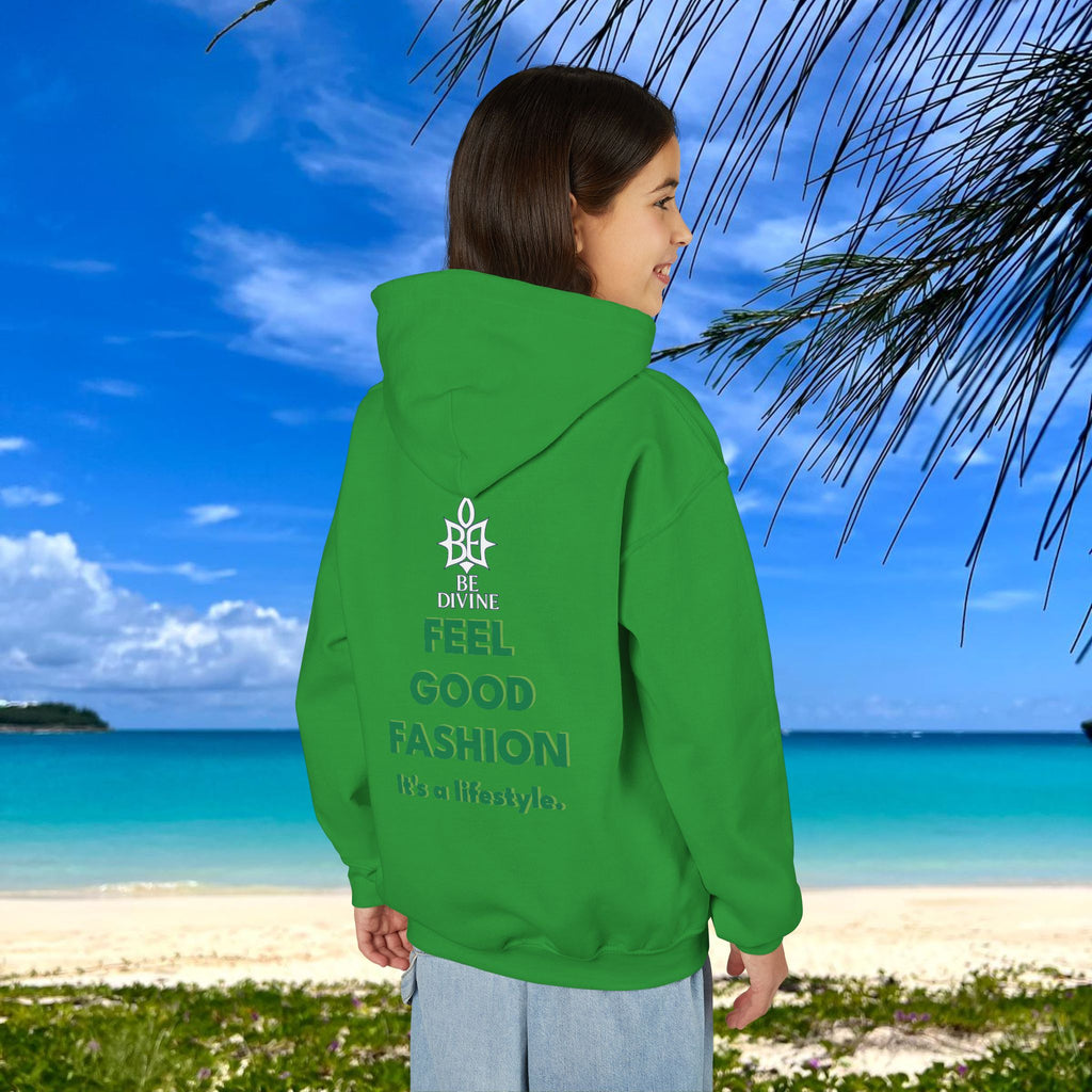 BE DIVINE™ Youth Hoodie – Gender Neutral, Soft Cotton, Inspirational Print (Youth S–XL)