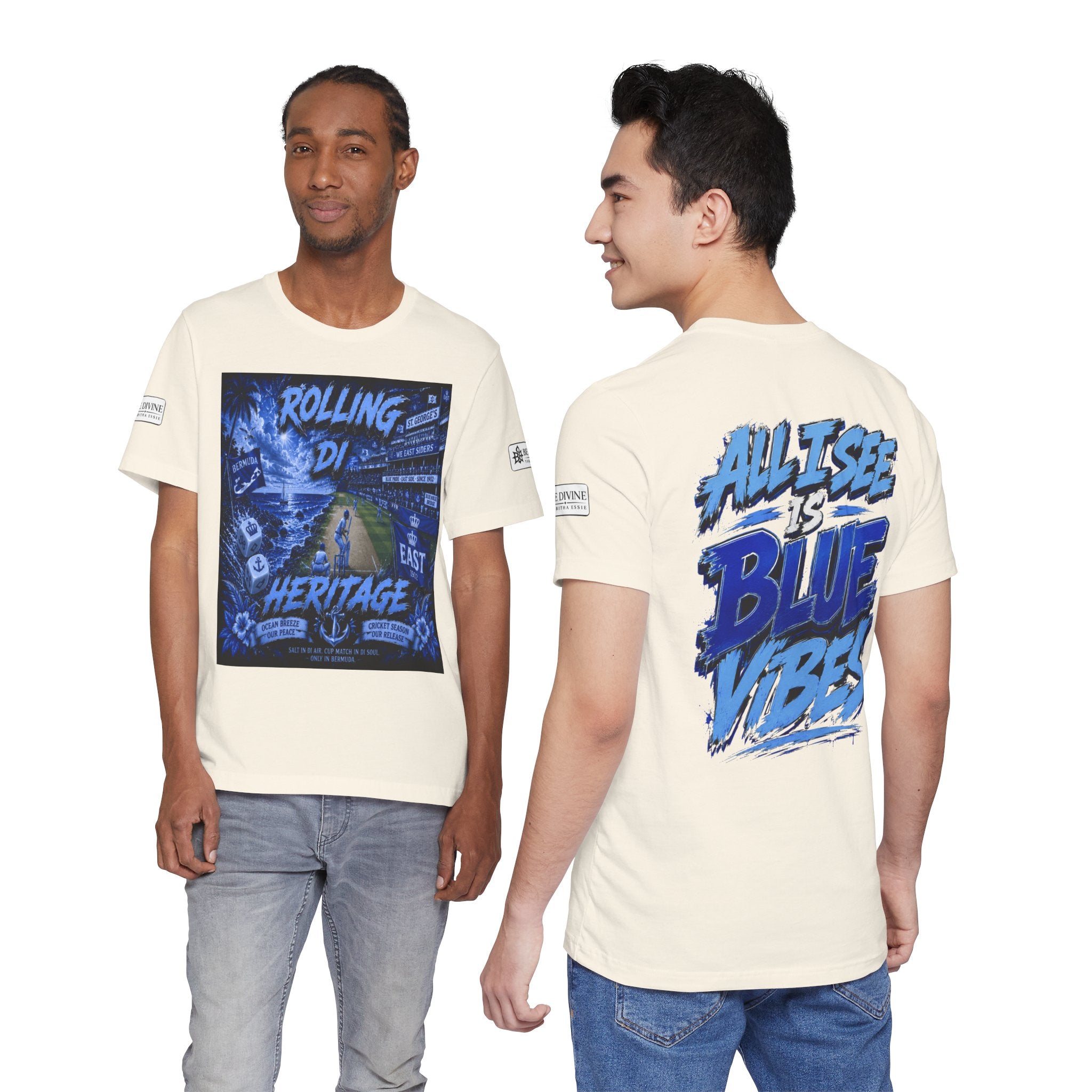BE DIVINE™ Rolling Di Heritage – All I See Is Blue Vibes Heritage Tee