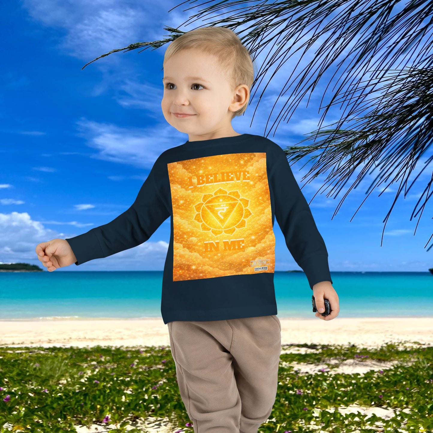 BE DIVINE™ Solar Plexus Toddler Long Sleeve Tee | Confidence & Empowerment Chakra Shirt