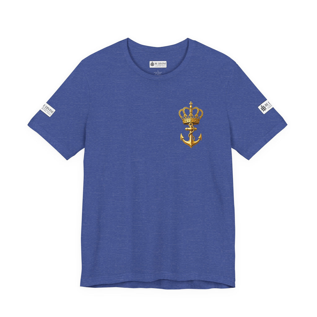 BE DIVINE™ Premium Minimal Crown 'N Anchor Tee – Black & Gold Edition