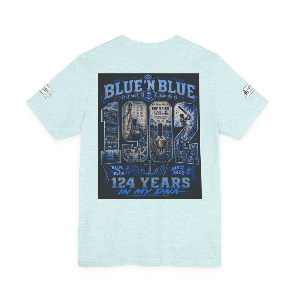 BE DIVINE™ Blue 'N Blue Cricket Greats Heritage Tee – Front & Back Collector Edition
